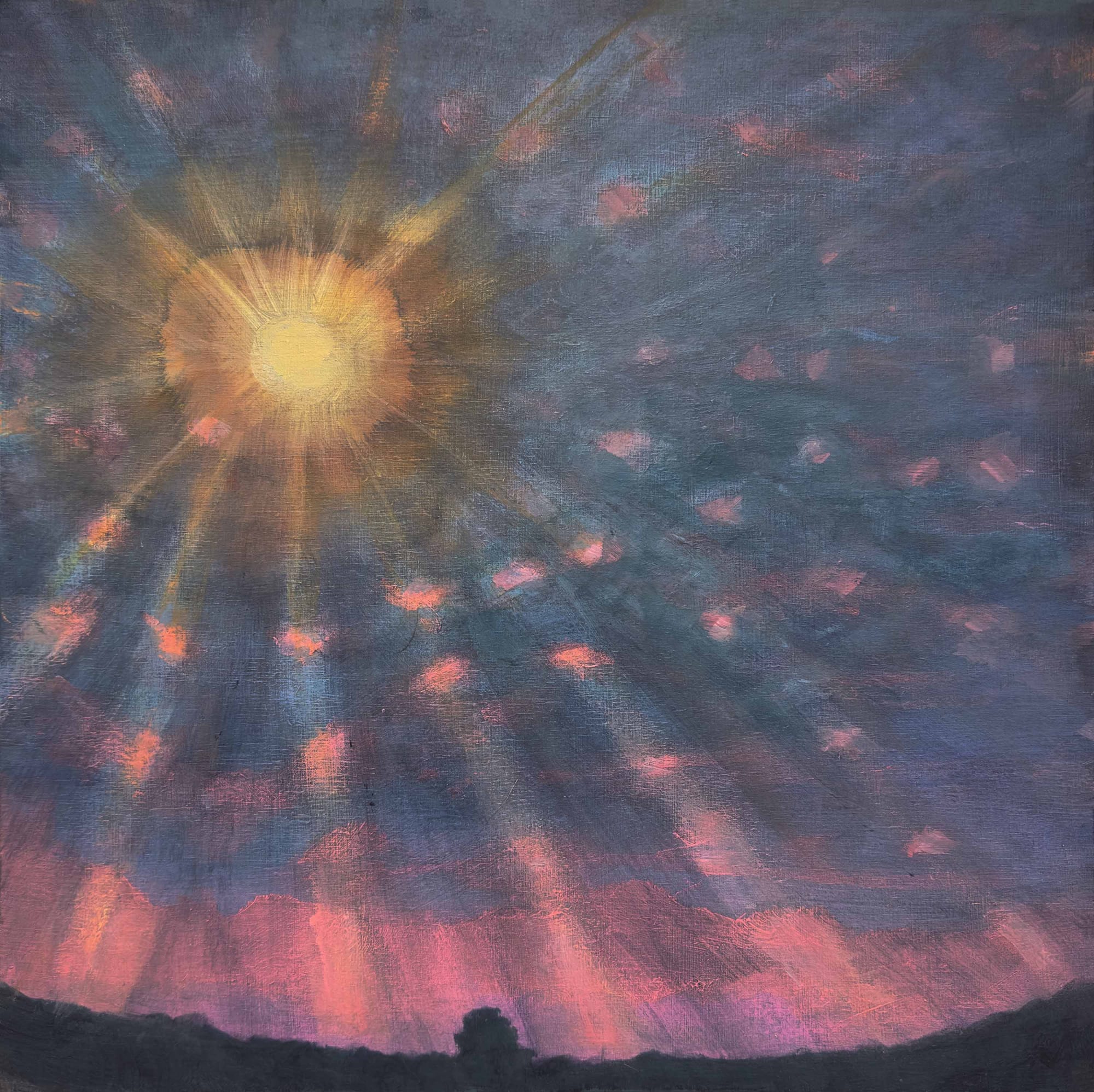 Nancy Diamond Sun Dots, 2024 Gouache and acrylic on wood 13 x 13 inches