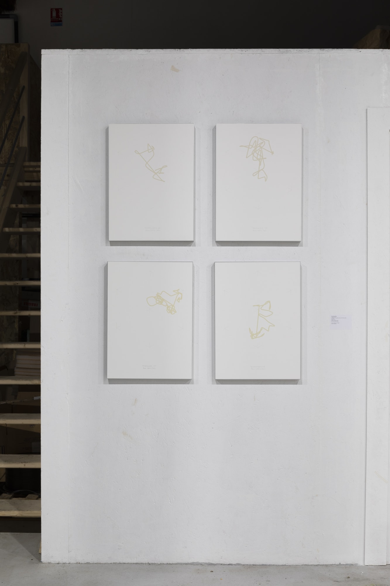 Vue de l'exposition "Printed" à l'atelier TCHIKEBE à Marseille, dans ses nouveaux locaux de la rue Duverger avec des éditions inédites de Claude Closky, Anne-Valérie Gasc, Jean-Luc Moulène, Bruno Peinado et Julien Prévieux.