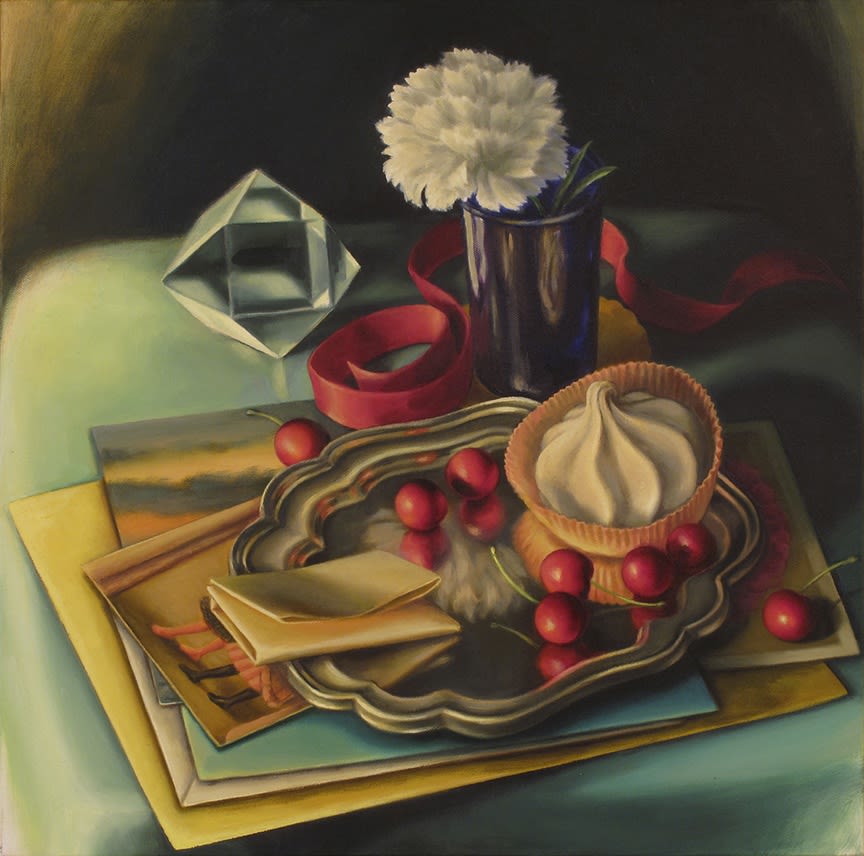 Anita Dawson, Postcards, Prism, and Cherries, 2019