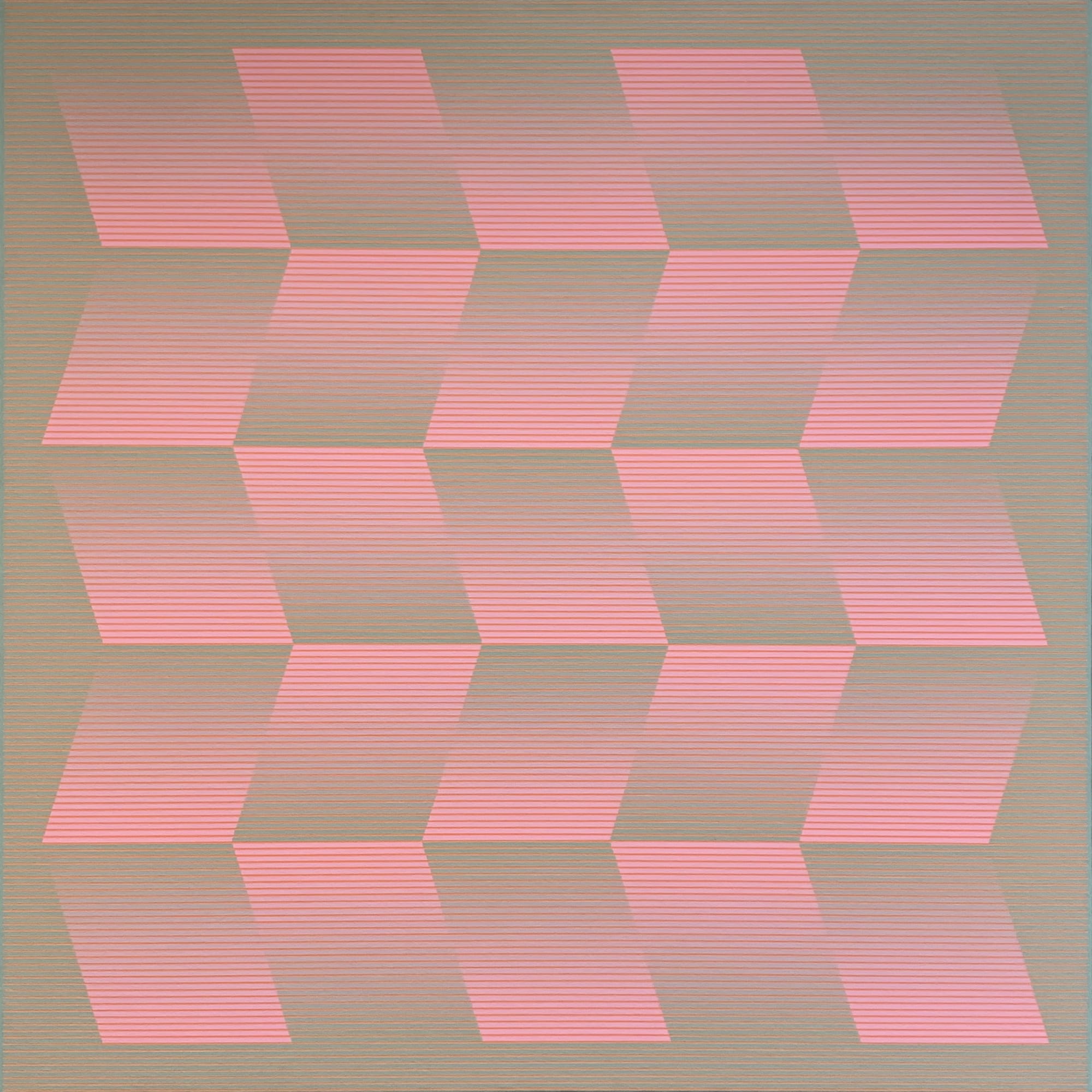 Julian Stanczak, Successive Rhythm - Rose, 1976