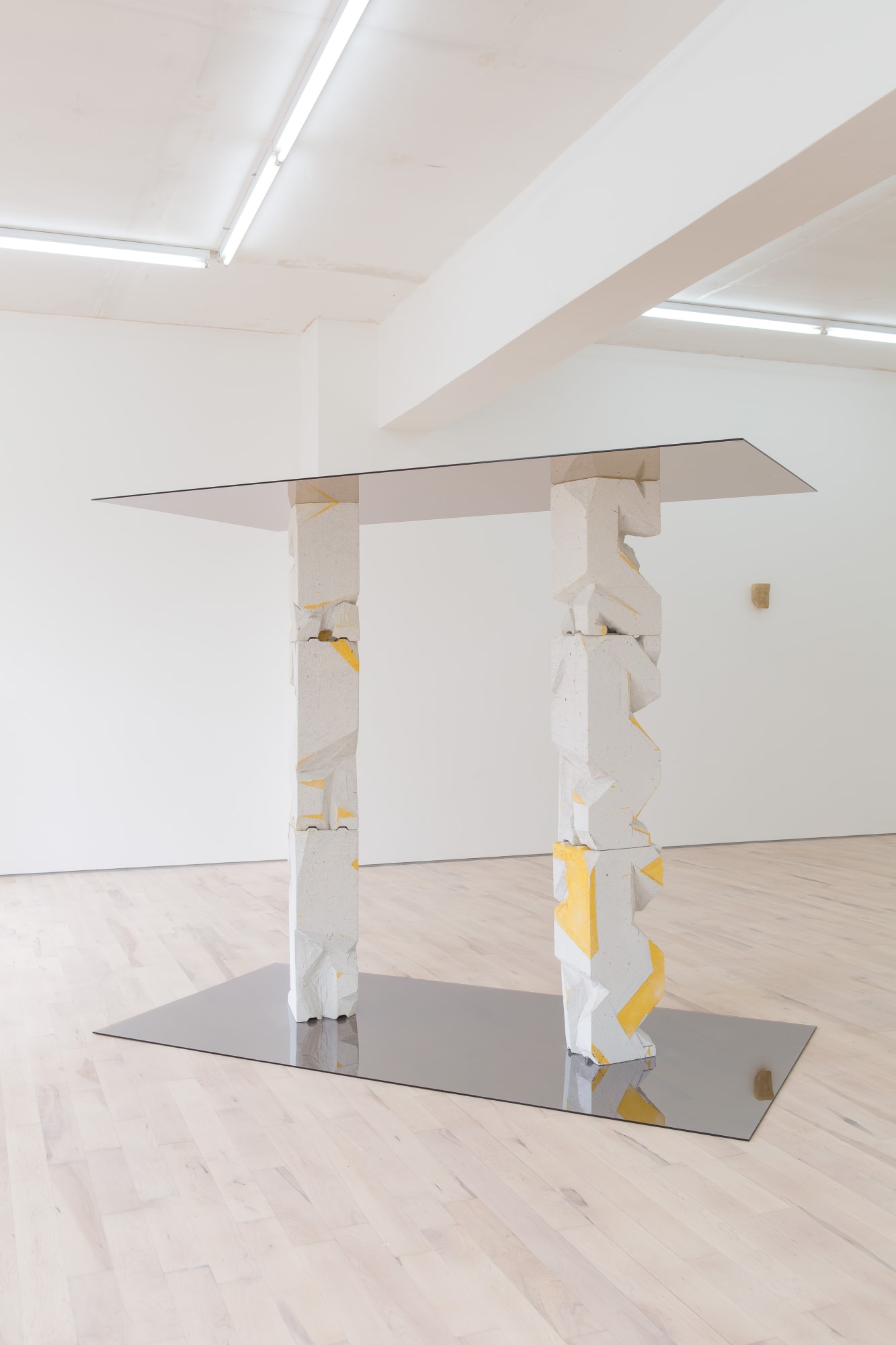 Allyson Vieira Multi Story III, 2014 Ytong block, tempered mirror glass, paint 164 x 100 x 200 cm