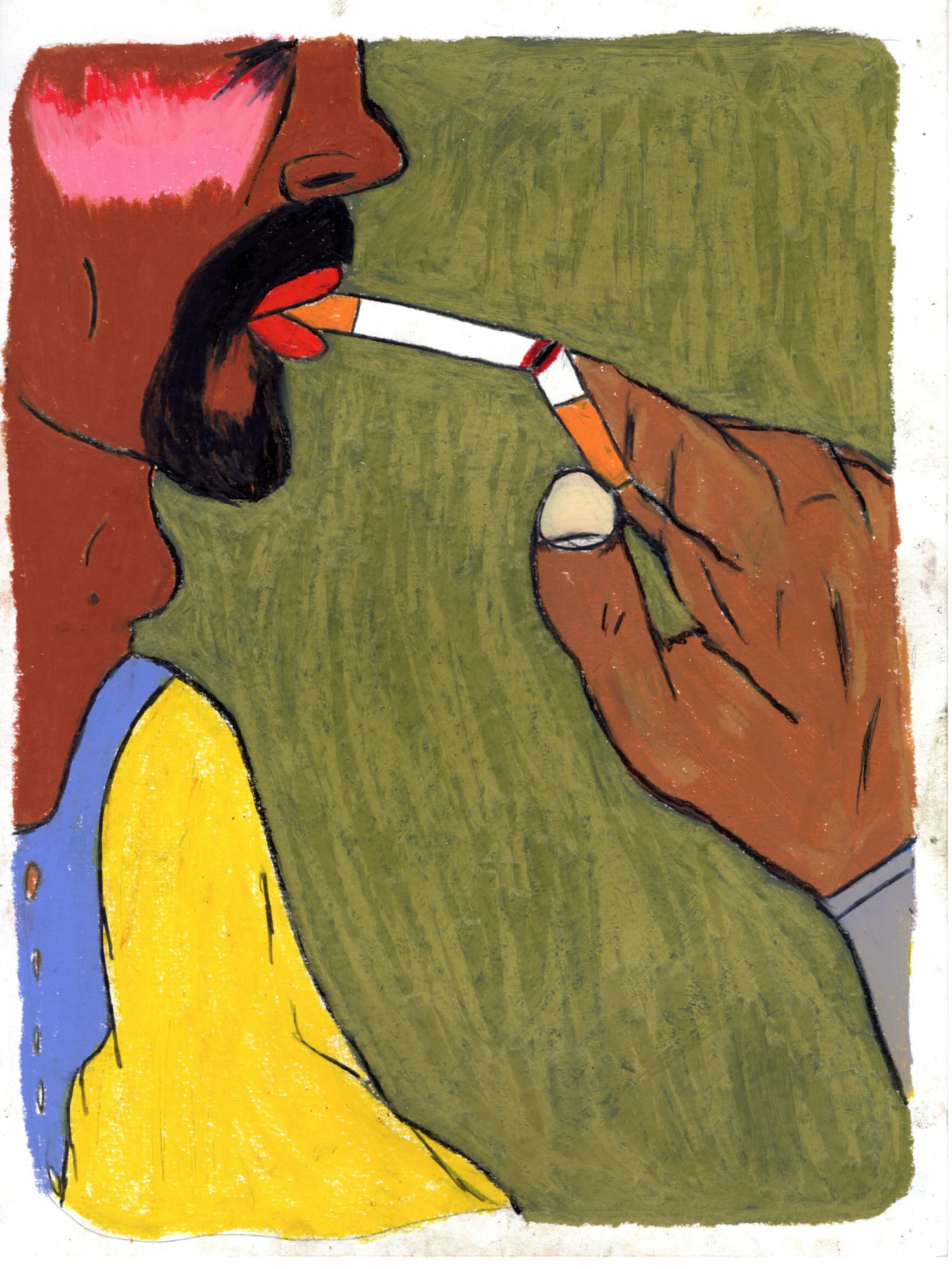 Soufiane Ababri, Bedwork 13, 2017-2022, Coloured pencils on paper, 32 x 24 cm, Courtesy of the artist and THE PILL®