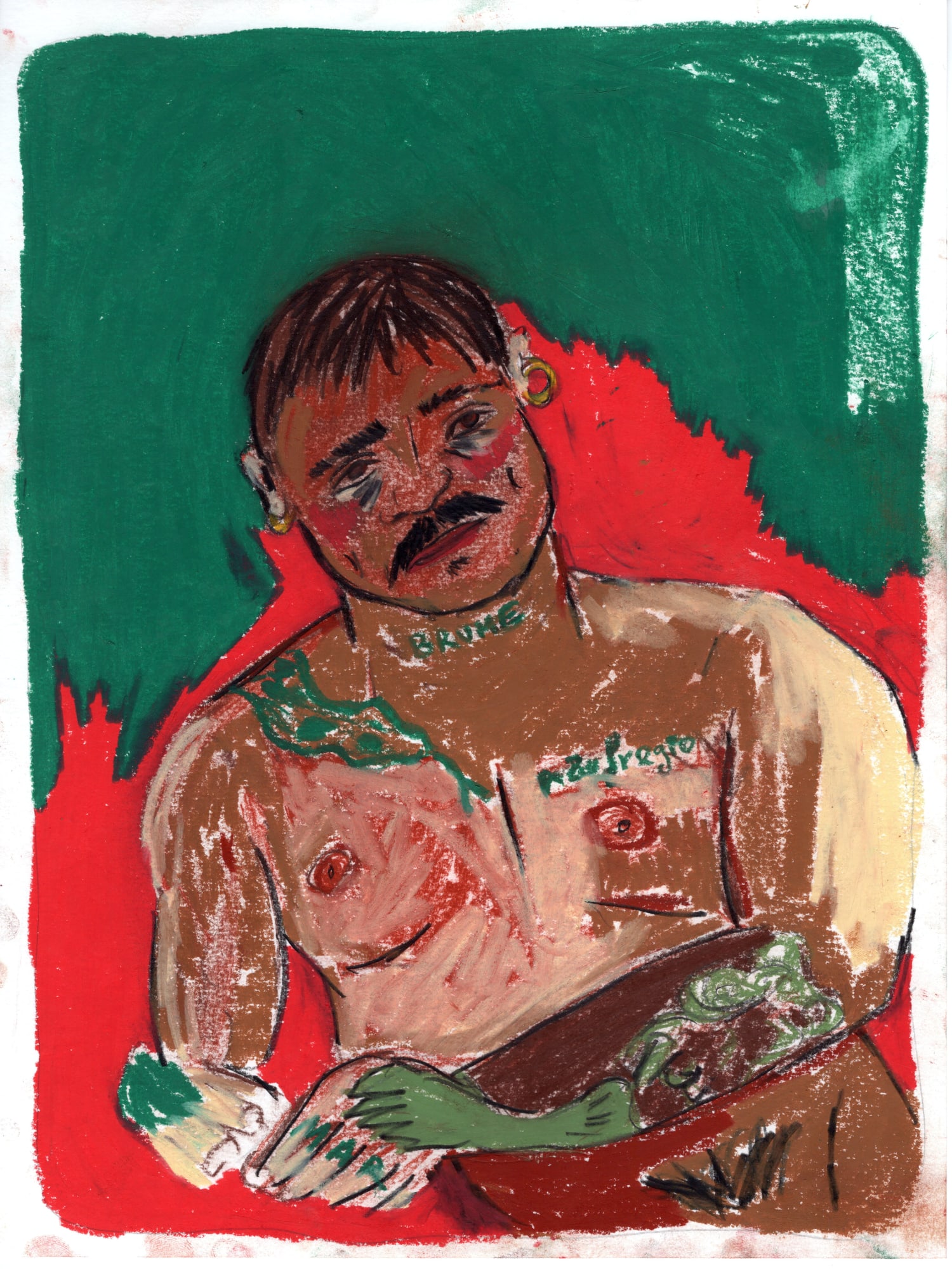 Soufiane Ababri, Bedwork 5, 2017-2022, Coloured pencils on paper, 32 x 24 cm, Courtesy of the artist and THE PILL®