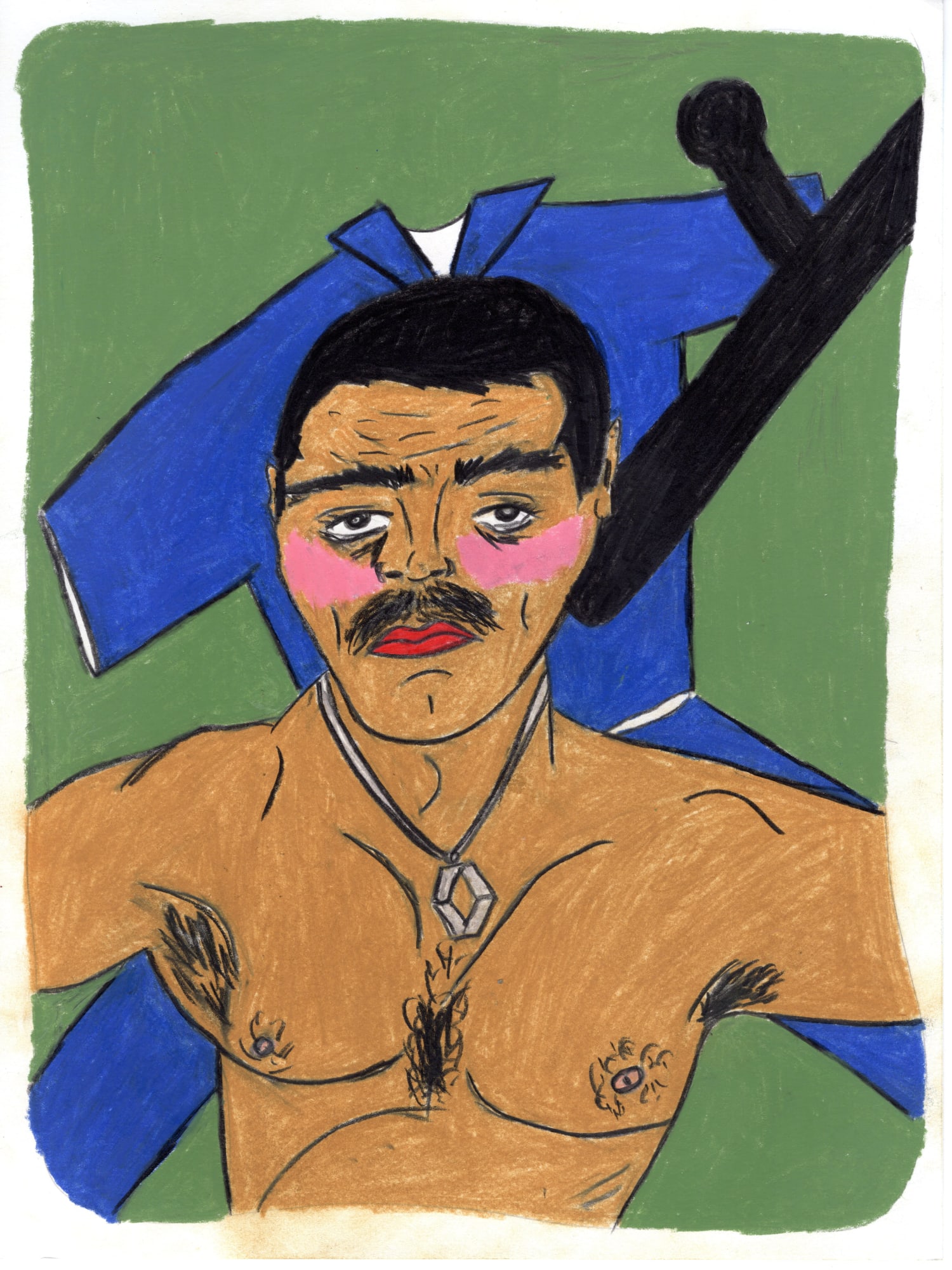 Soufiane Ababri, Bedwork 6, 2017-2022, Coloured pencils on paper, 32 x 24 cm, Courtesy of the artist and THE PILL®