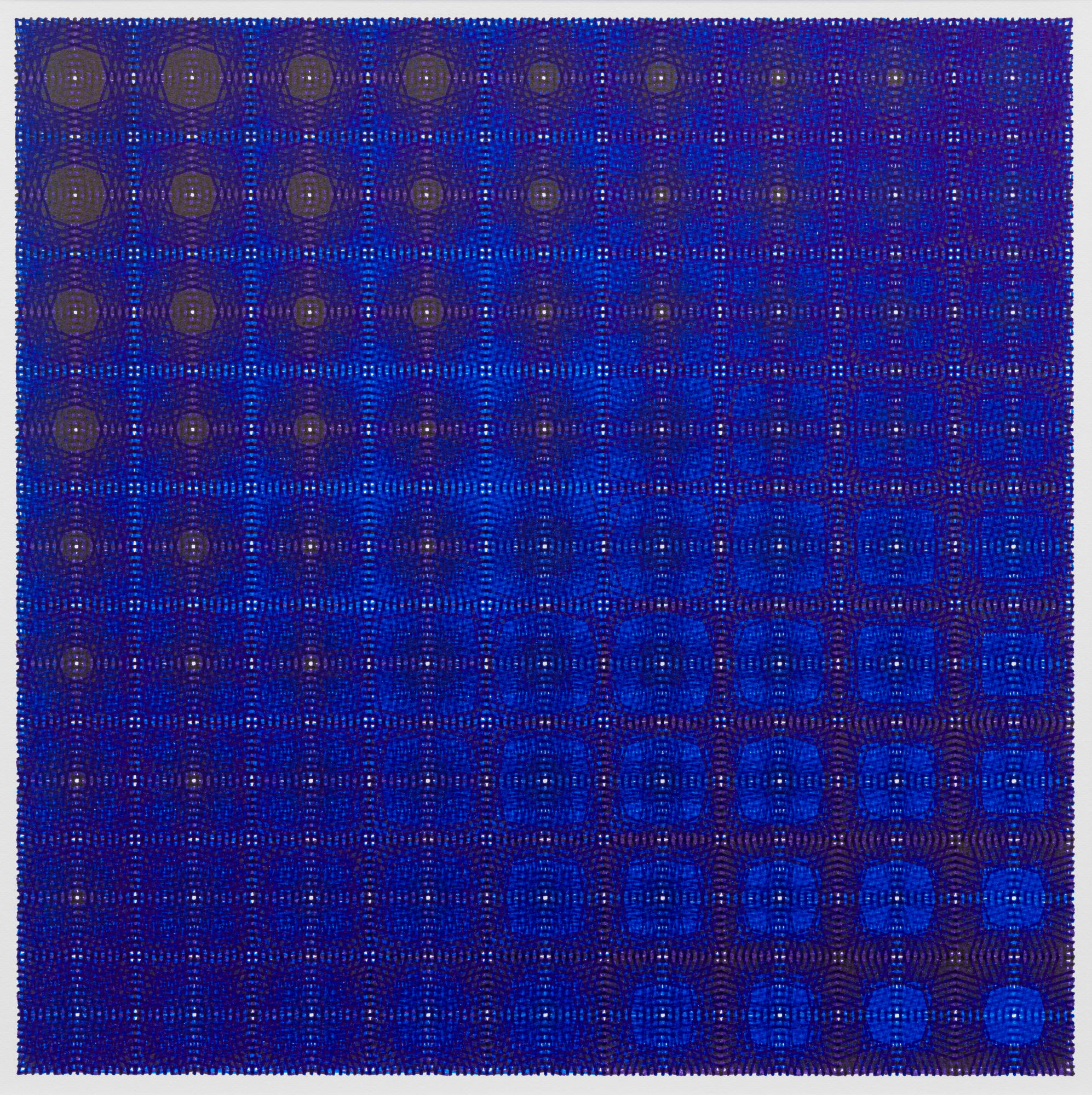 Nima Nabavi, Series 9, Artwork 5 (Purple, Navy, Royal), 2025, Archival Ink on Paper, 9 x 9 in., 23 x 23 cm, 15 x 15 x 1⅛ in. (framed), 38 x 38 x 3 cm (framed)