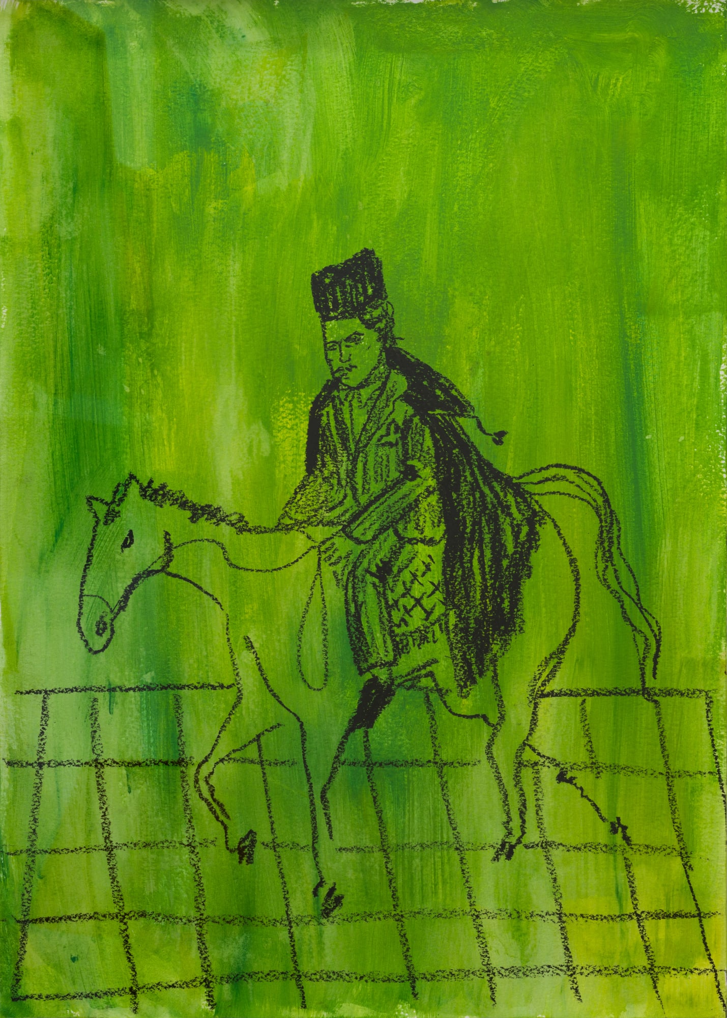 Anuar Khalifi Drawing 3, 2025 Acrylic with Oil Pastel on Paper 70 x 50 cm | 75.2 x 56 cm (framed)