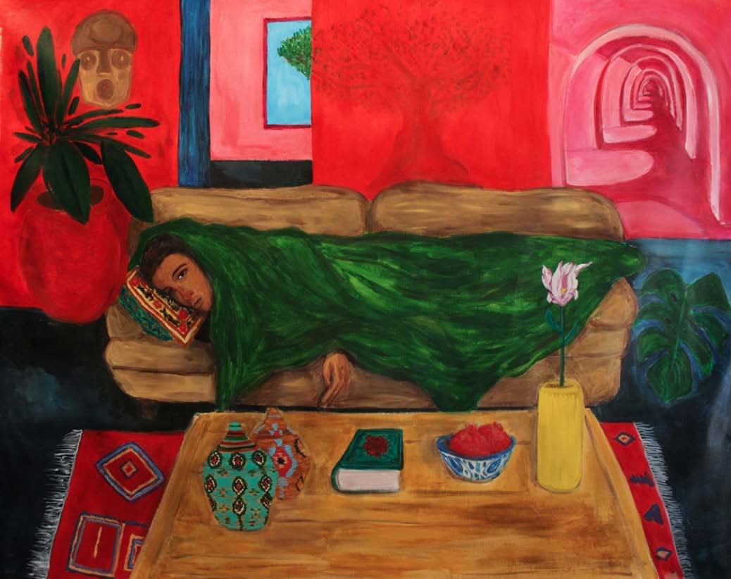 Anuar Khalifi, A MAN CHEST CAN ONLY HOLD ONE, 2020, Acrylic on canvas, 184 x 152cm