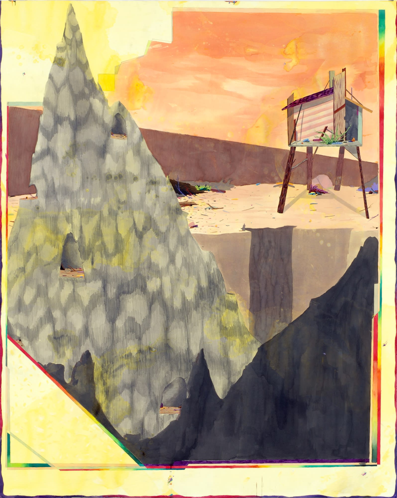 Amir H. Fallah, Venice Beach, a Fury of Stones, 2007