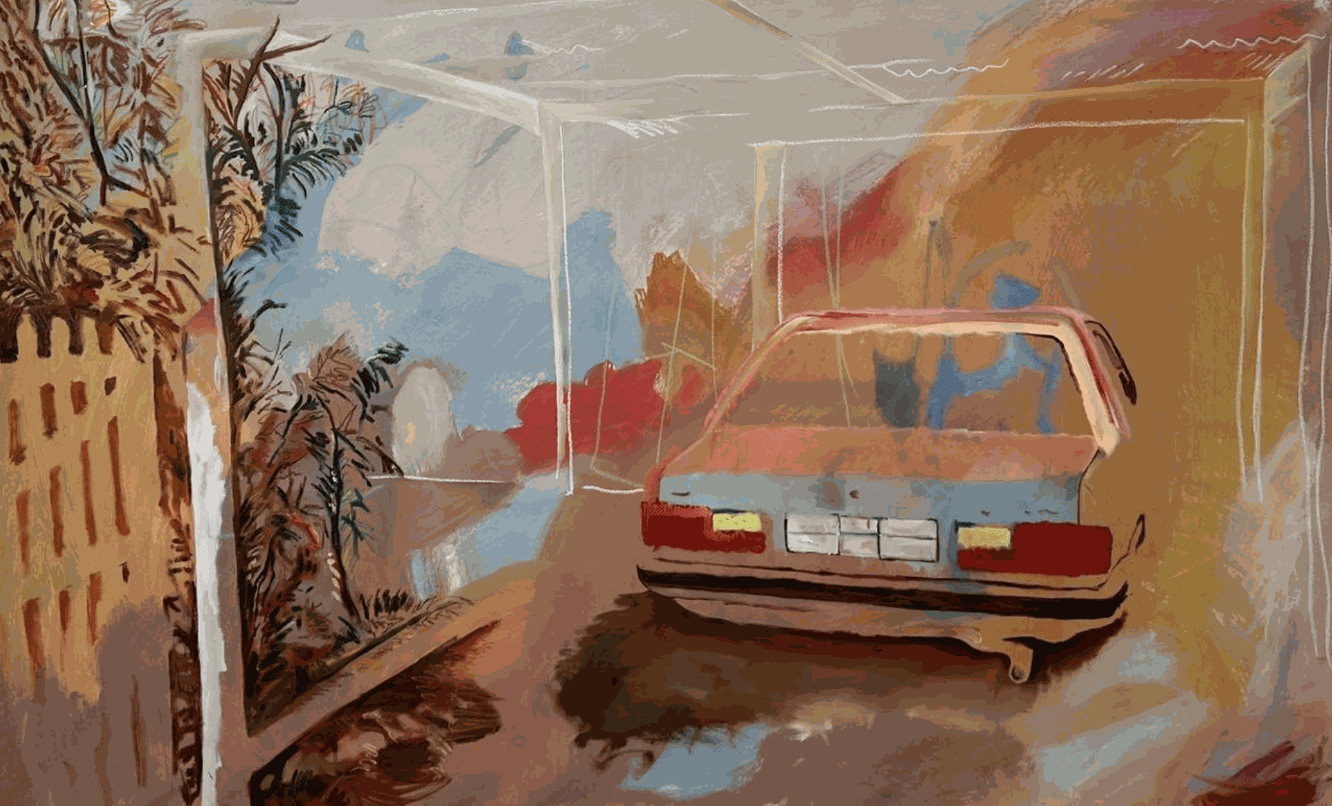 Almaha Jaralla, Focal point, 2024, Acrylic and oil on canvas, 140 x 240 cm