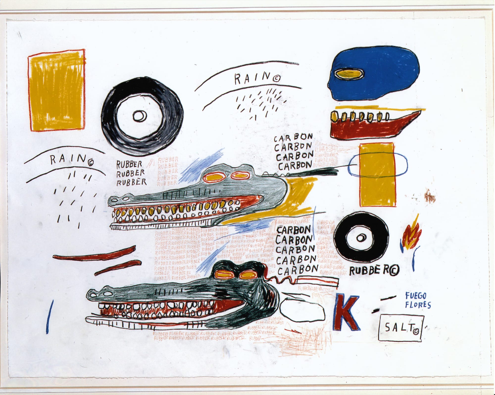 Jean-Michel Basquiat IZOD, 1984 Oilstick and ball point pen on paper 55.9 x 76.2 cm