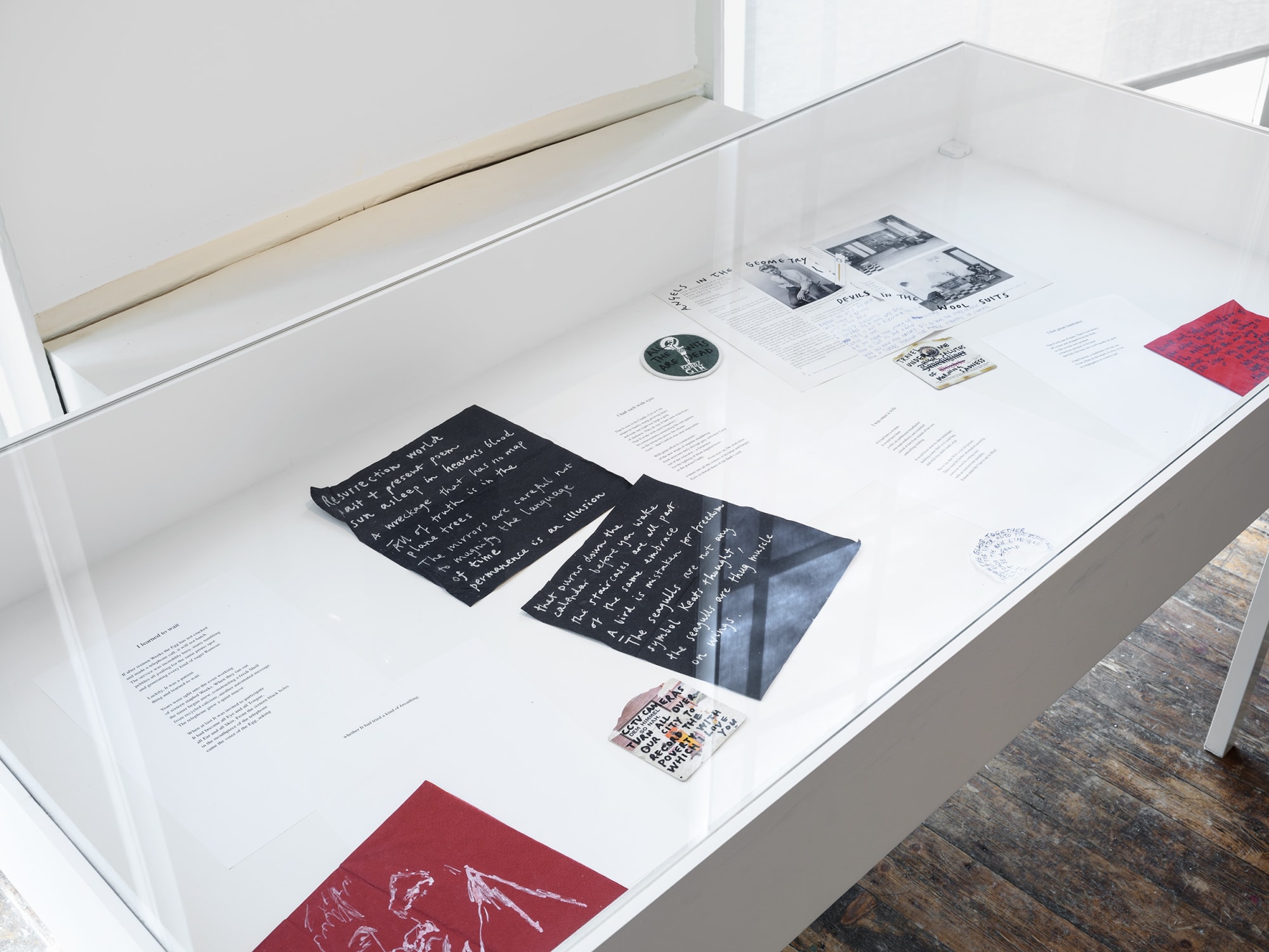 Detail of ALL COLOURS WILL AGREE IN THE DARK, vitrine by Greta Bellamacina & Martha Sprackland (2022)