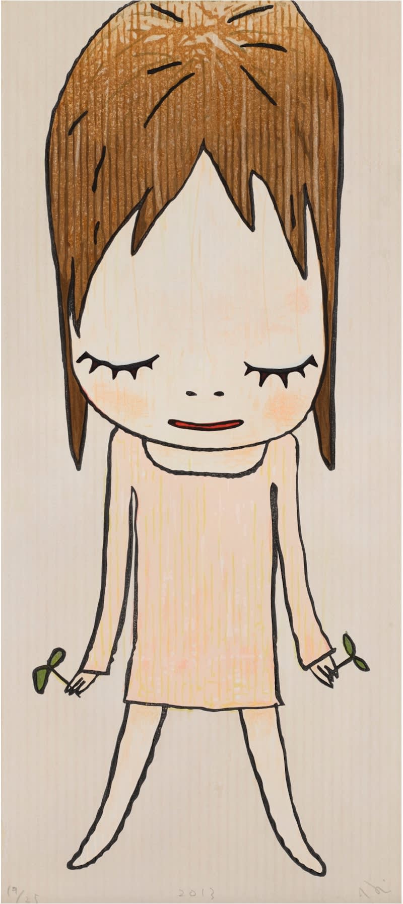 Yoshitomo Nara, Sprouts in Hands, 2013