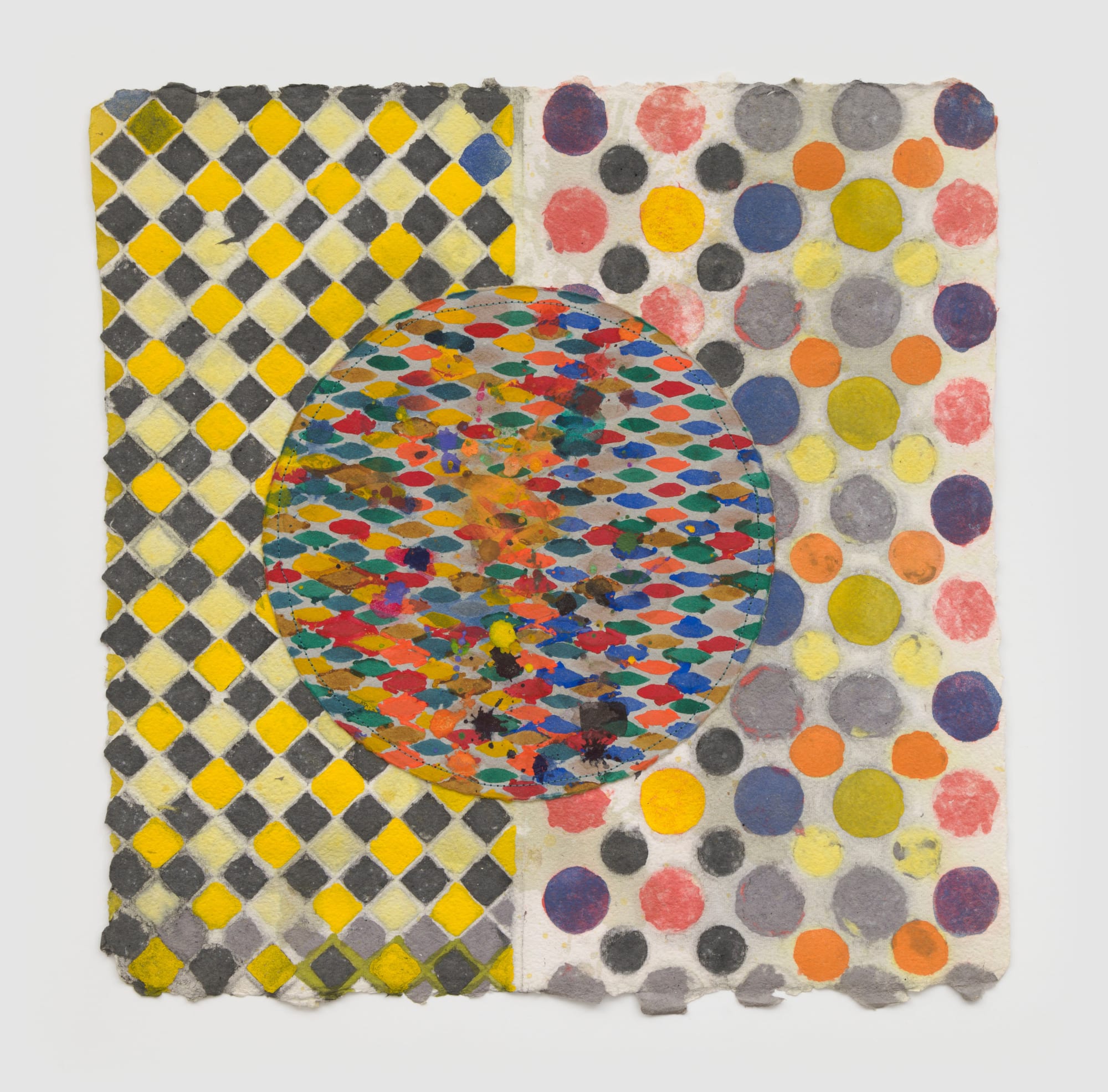 Untitled, c. 1987 Acrylic, thread, HMP paper 18 x 18 1/2 in 45.7 x 47 cm (ALS 360)