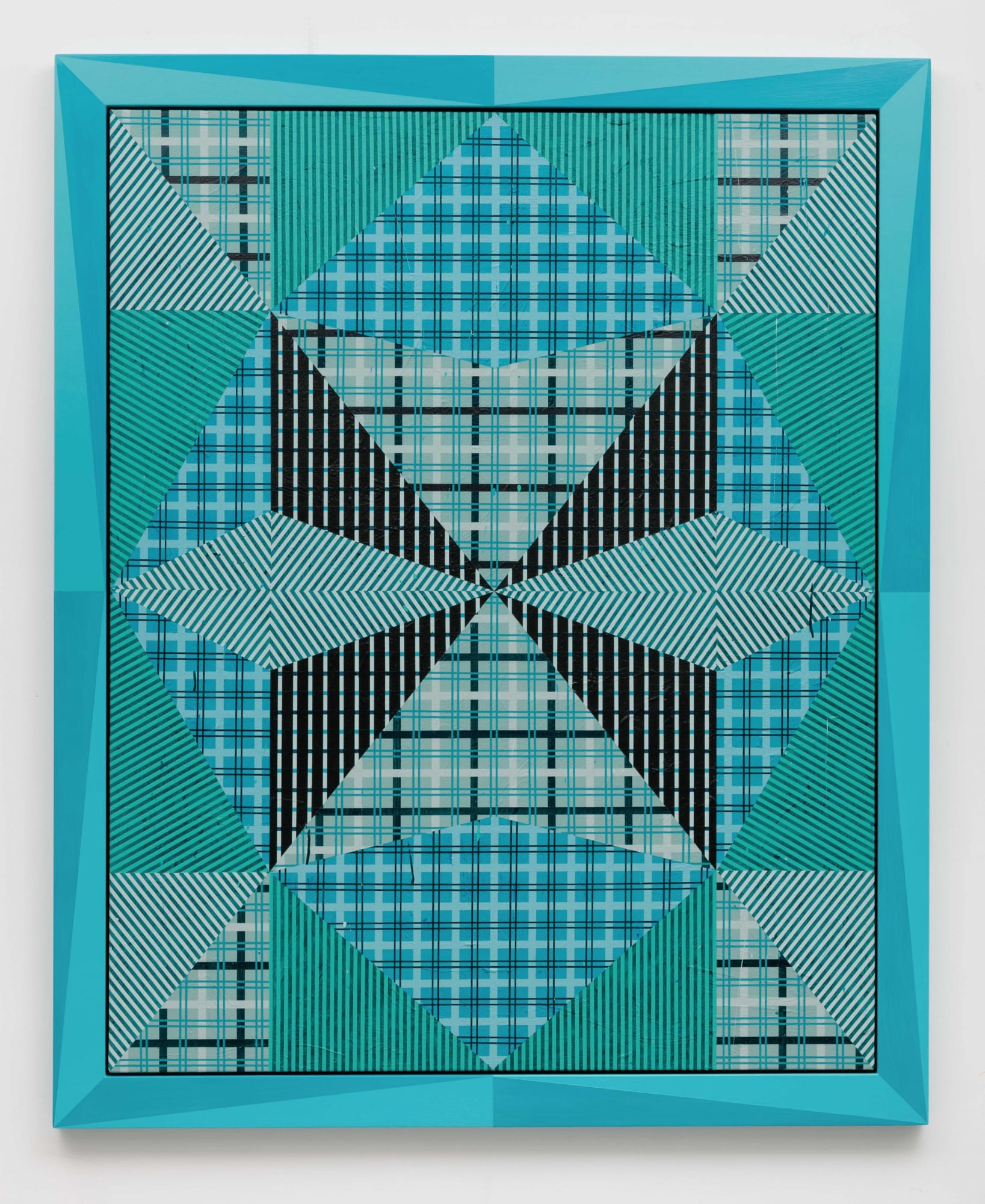 Douglas Melini Becoming Seeing (Old Blue Eyes) 2016 Acrylic on canvas with hand painted frame 67 x 55 x 2 inches (170.2 x 139.7 x 5.1 cm) DM 45