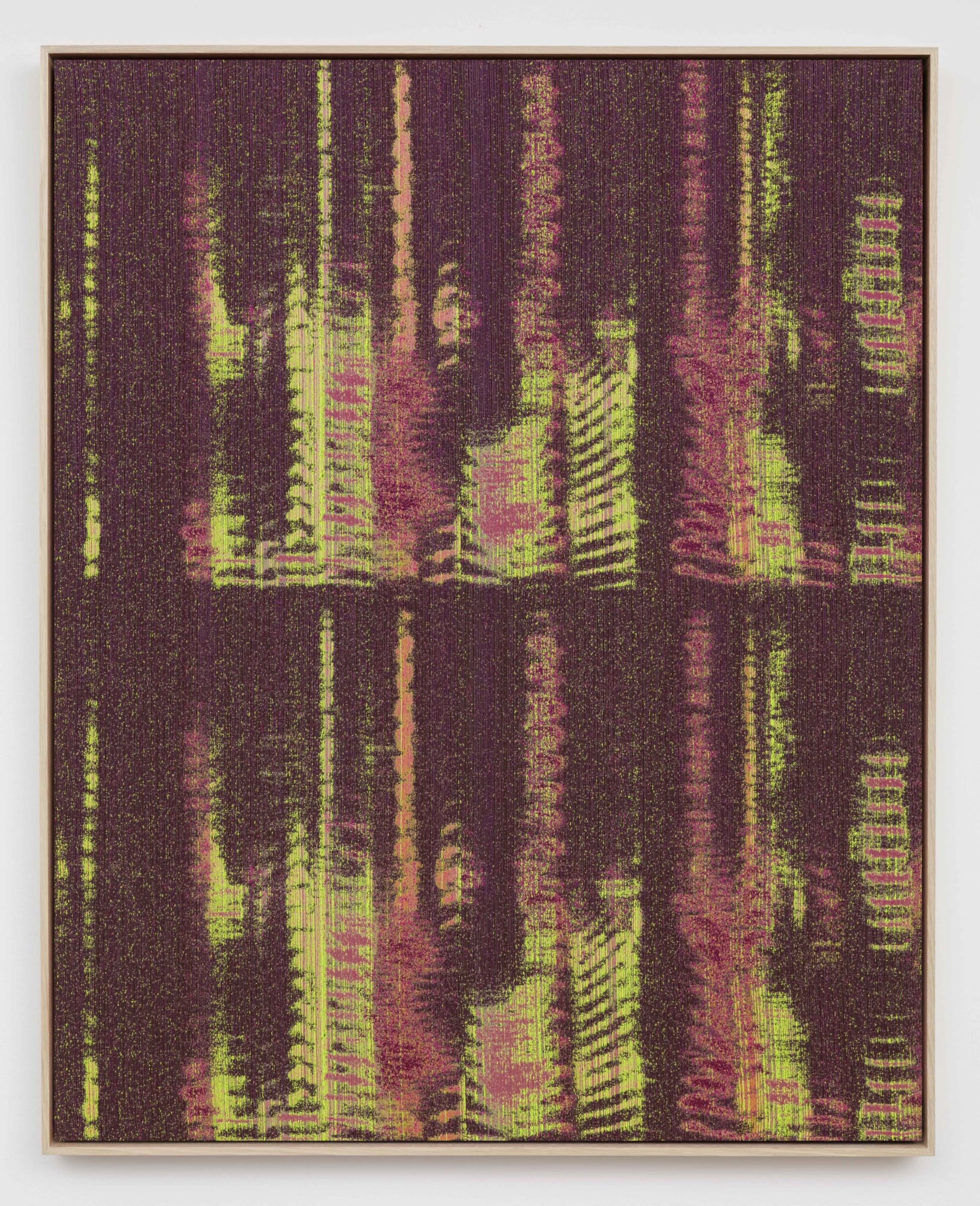 Mika Tajima Negative Entropy (Kazue Kobata, Purple, Double) 2015 Cotton, wood, acoustic baffling felt 55 x 43 1/2 inches (139.7 x 110.5 cm) MiTa 263
