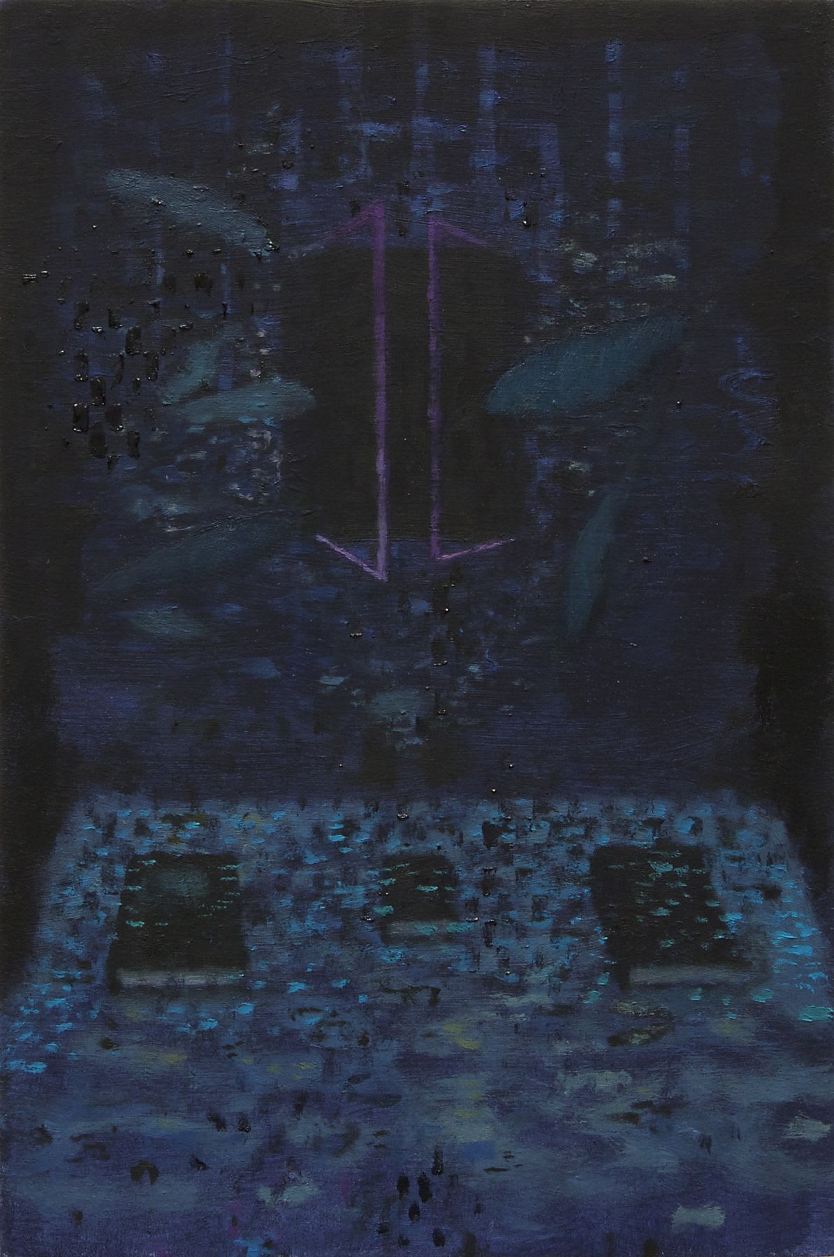 Night Room 2014 - 2015 Oil on aluminum 5.91 x 3.94 inches (15 x 10 cm) JE 107