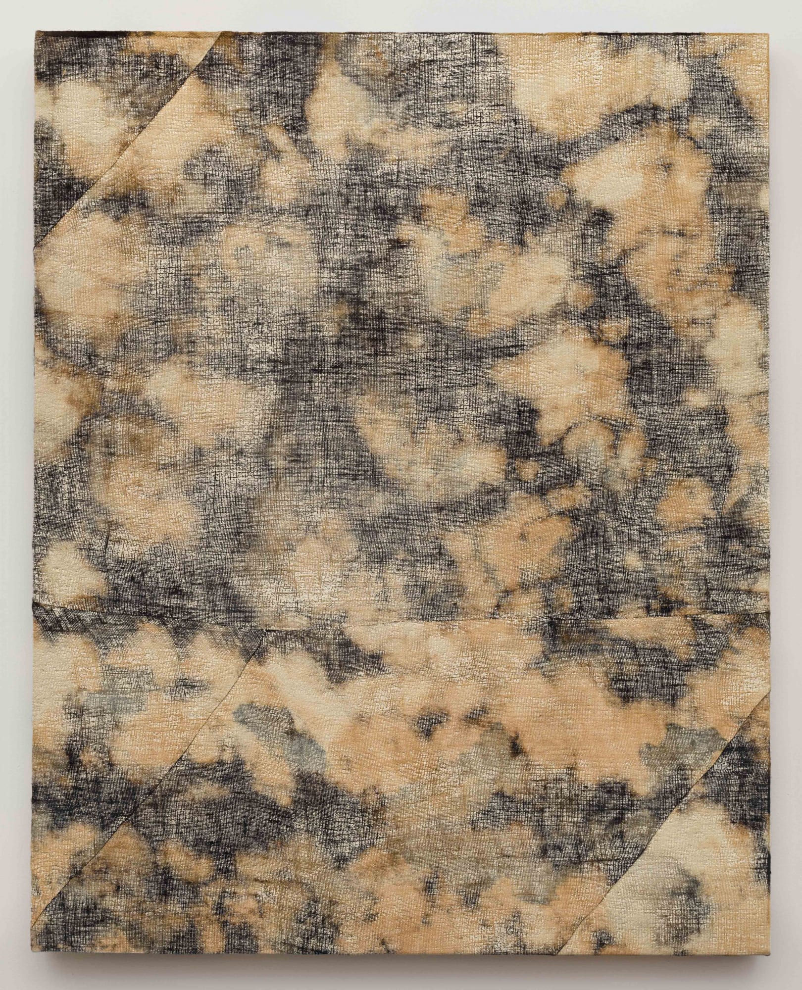 Porosity (Waffel Shuffle) 2015 Acrylic, dye and burlap 60 x 48 inches (152.4 x 121.9 cm) ENe 129