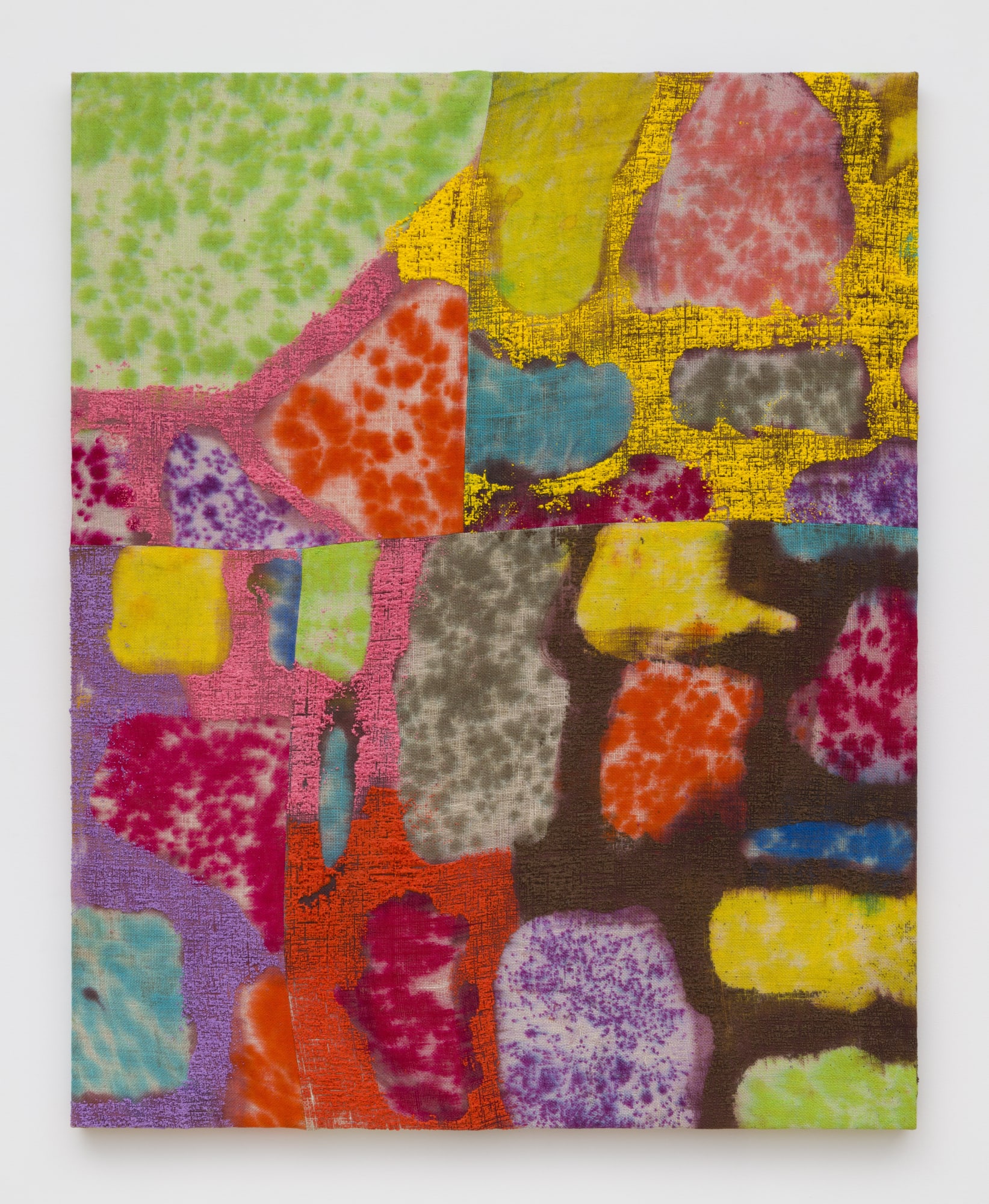 Placer Diggins, 2022 Acrylic, dye and burlap 60 x 48 in 152.4 x 121.9 cm