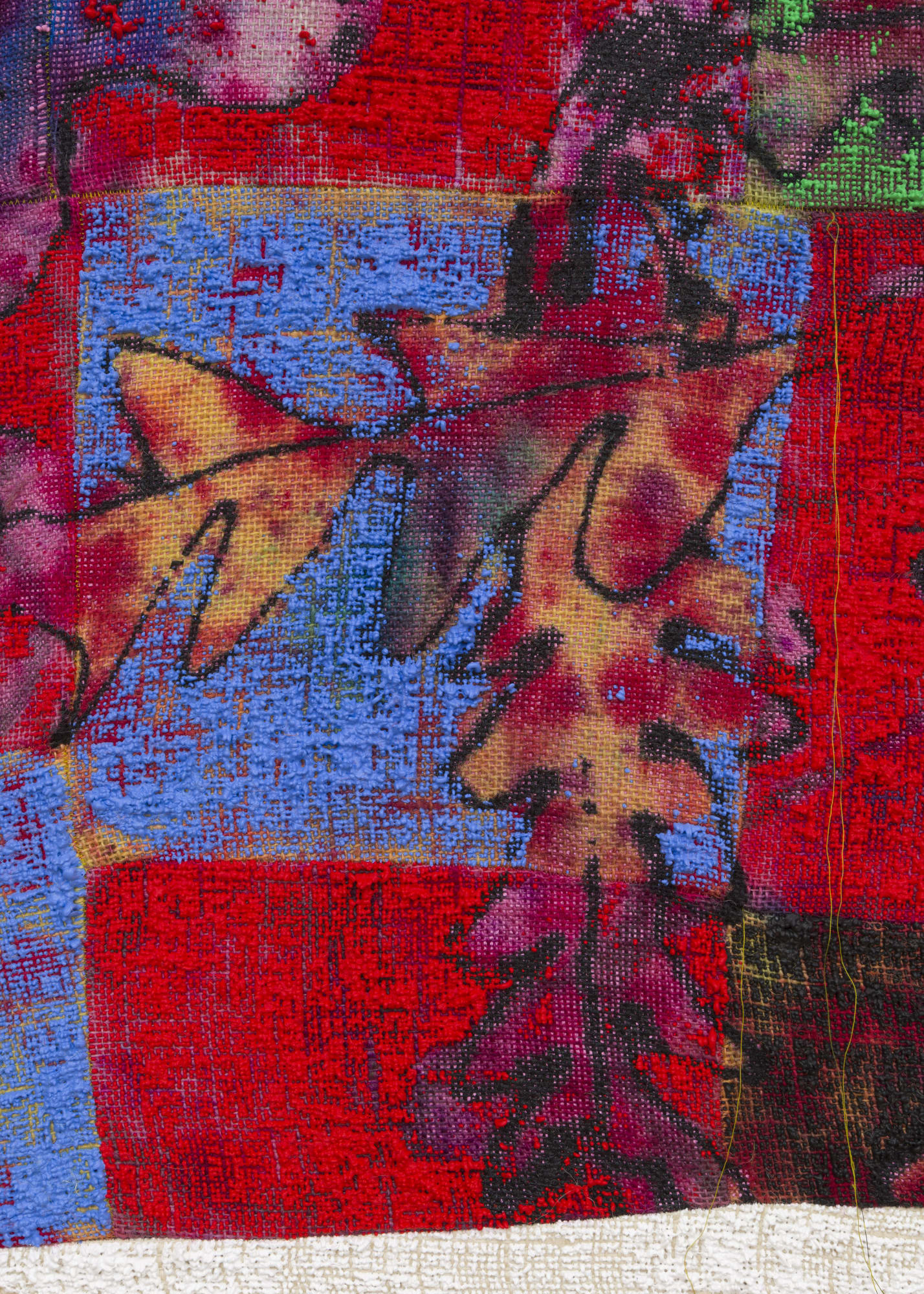 A Nearer View [detail], 2022 Acrylic, dye and burlap 60 x 48 in 152.4 x 121.9 cm