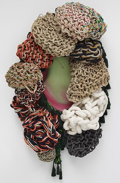 SissiRivolto, 2009Ecoline on canvas, yarn, tassels42.52 x 33.46 x 15.75 inches (108 x 85 x 40 cm)