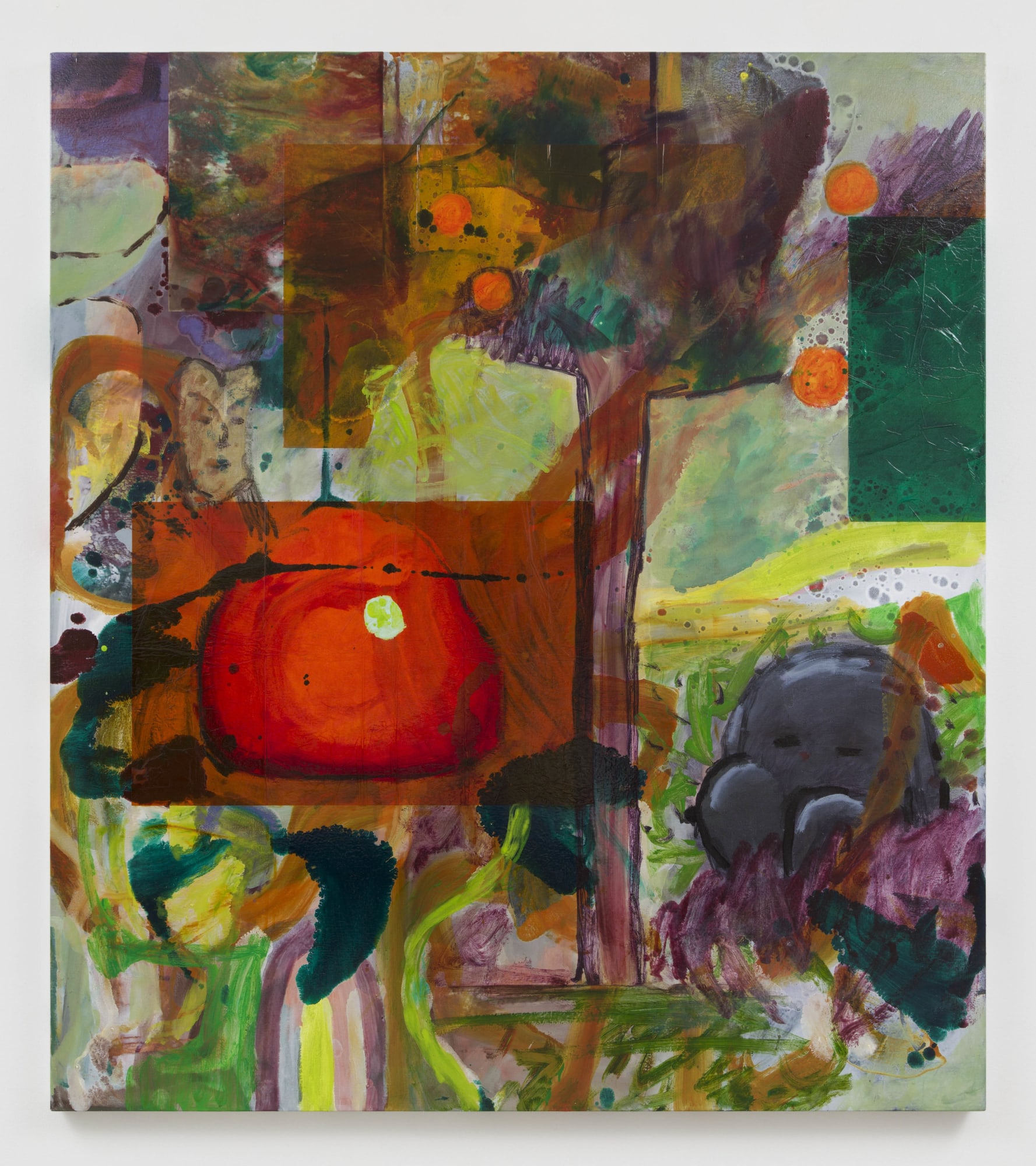 Channel Changer, 2022 Oil, and paper on canvas 69 x 61 in 175.3 x 154.9 cm