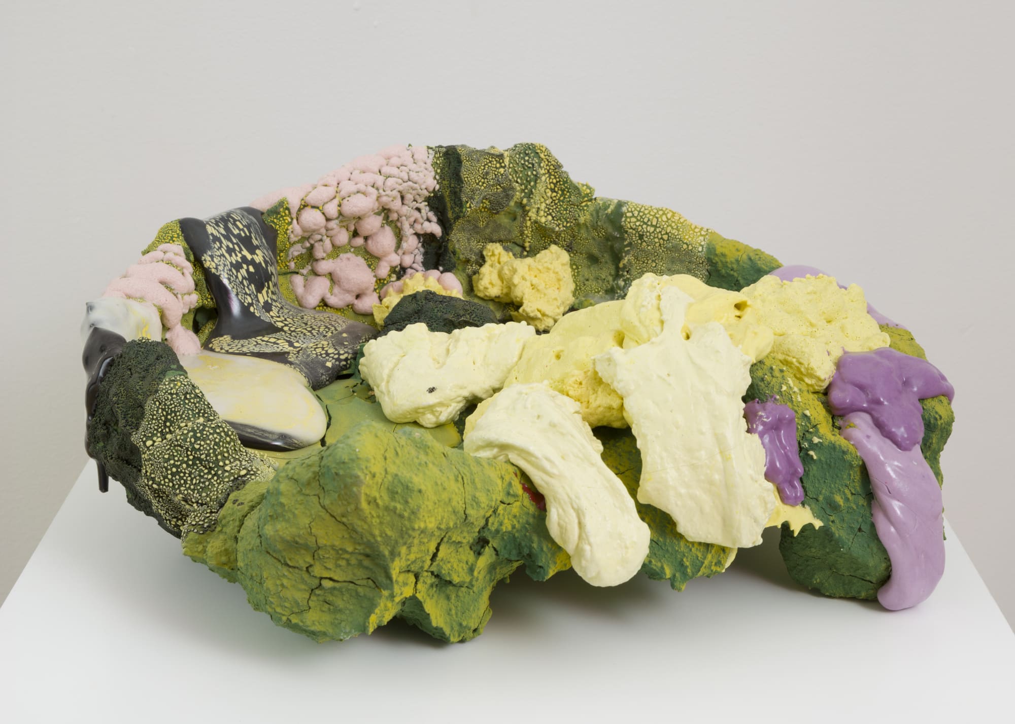 Untitled, 2021 Ceramic, glaze, glass fragments 6 1/2 x 17 x 16 in 16.5 x 43.2 x 40.6 cm (BRO 206) Private Collection