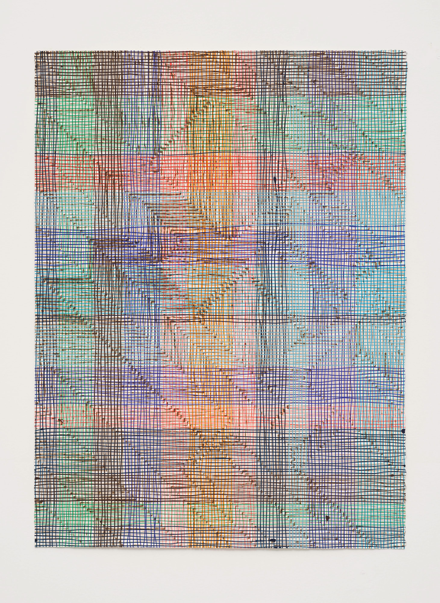 Anni 500, 2020 Acrylic ink and pyrograph on paper 29 7/8 x 22 1/2 in (76 x 57 cm) Private Collection