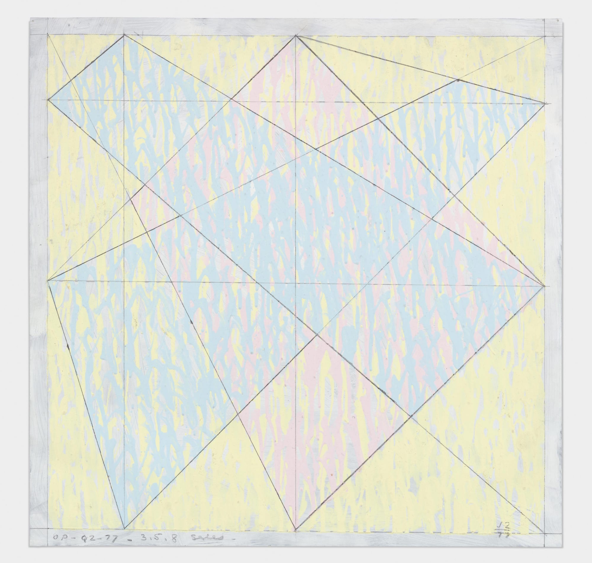 OP-Q2-77-3.5.8 Series, 1977 Oil on paper 18 x 18 in (45.7 x 45.7 cm) © 2021 Estate of Jack Tworkov / Artists Rights Society (ARS), NY.