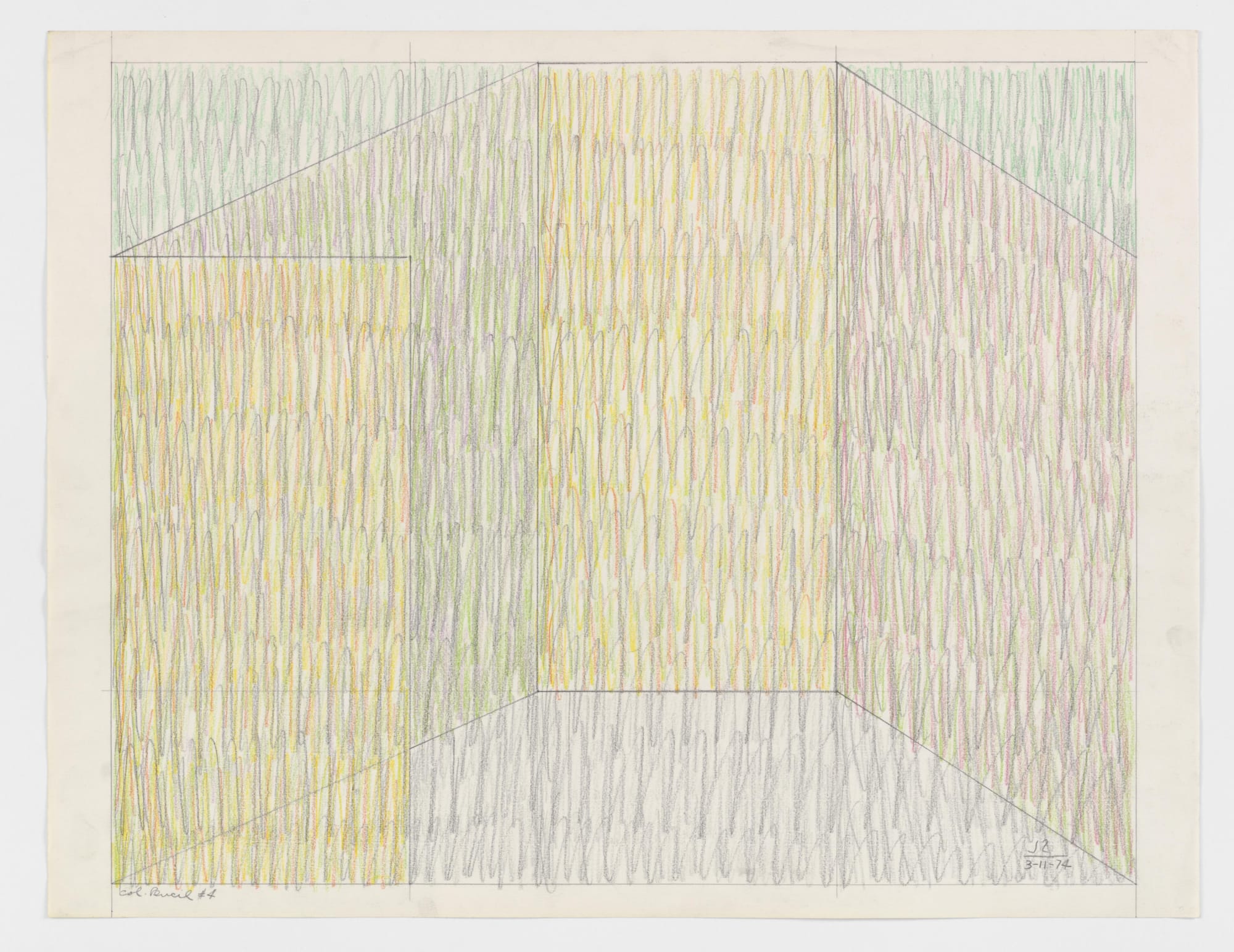 Colored Pencil #4, 1974 Colored pencil on paper 18 1/2 x 24 in (47 x 61 cm) © 2021 Estate of Jack Tworkov / Artists Rights Society (ARS), NY.