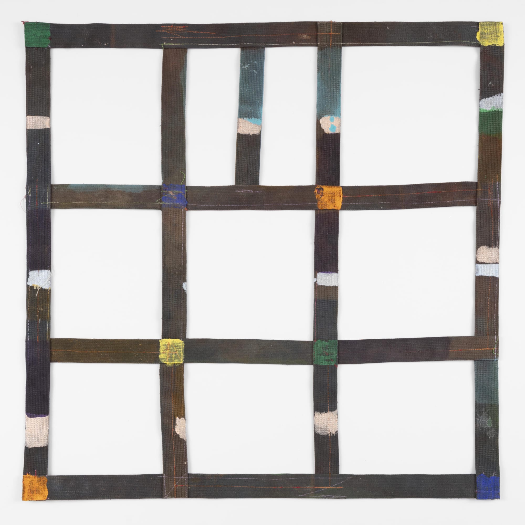 Untitled, c. 1983 Canvas belting, acrylic, thread 24 x 24 inches (61 x 61 cm)