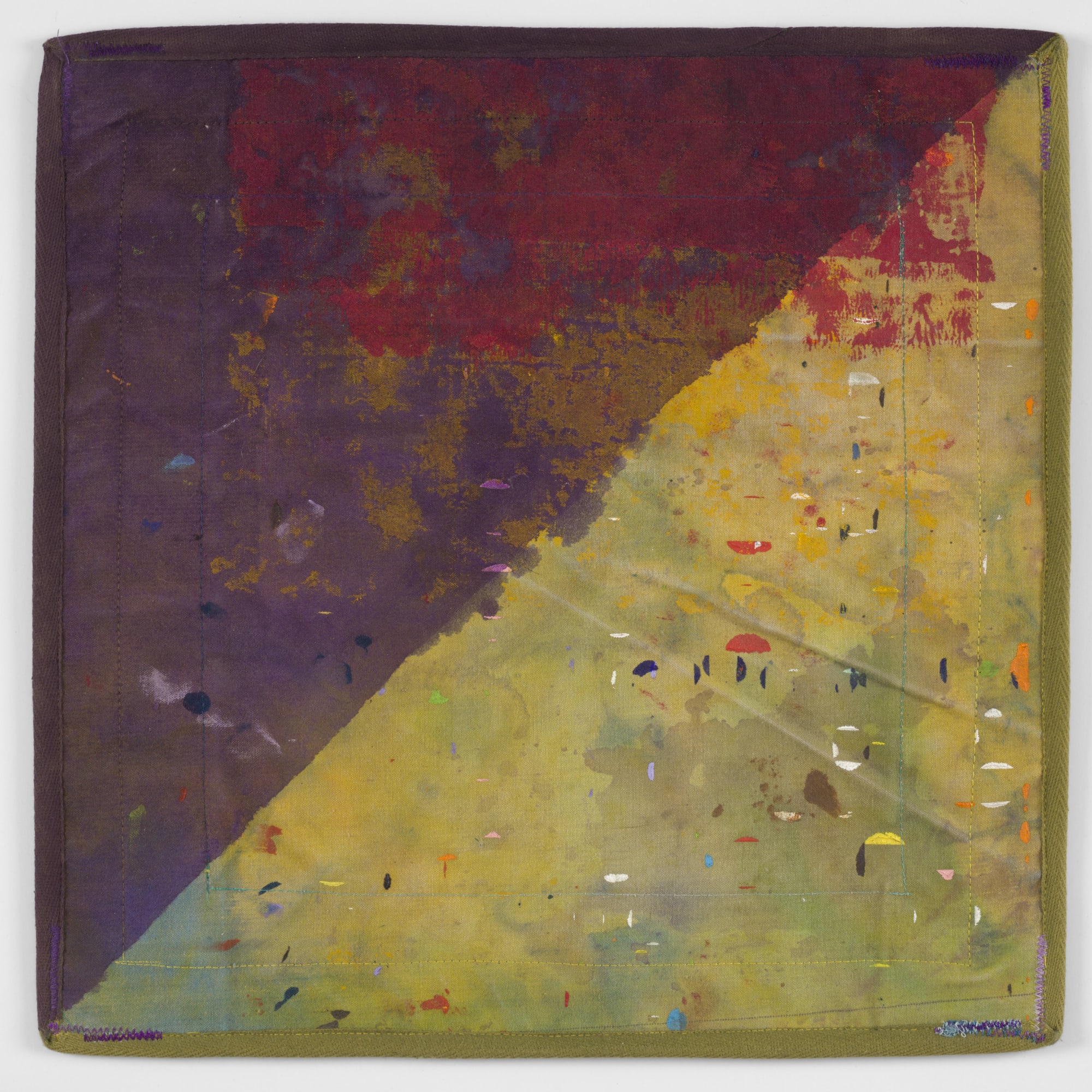 White throw, 1975-83 Acrylic, thread on canvas 18 1/4 x 18 1/4 inches (46.4 x 46.4 cm)