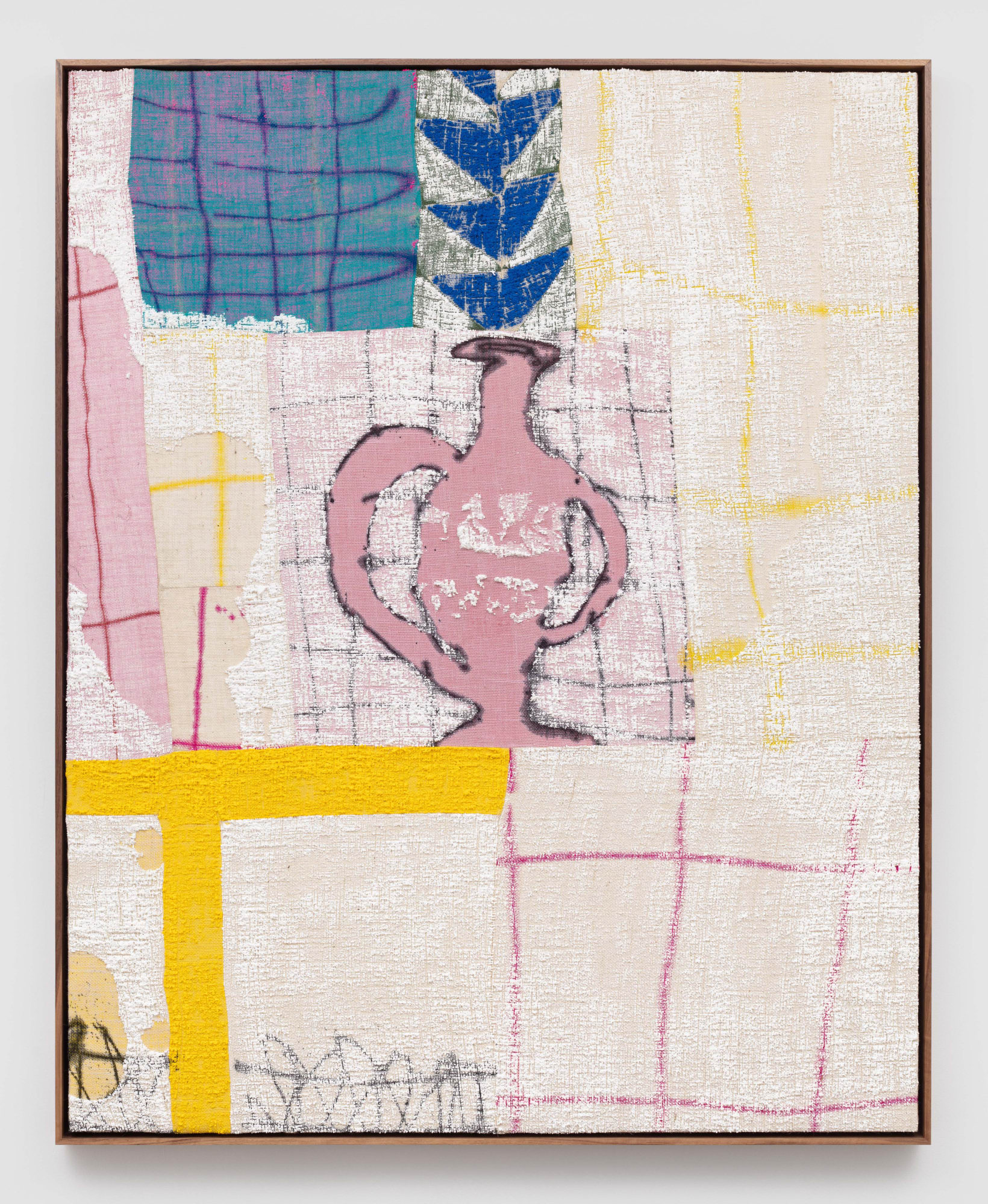 Trophy Cycle, 2020 acrylic, ink, dye and burlap 60 x 48 in (152.4 x 121.9 cm) ENE 234