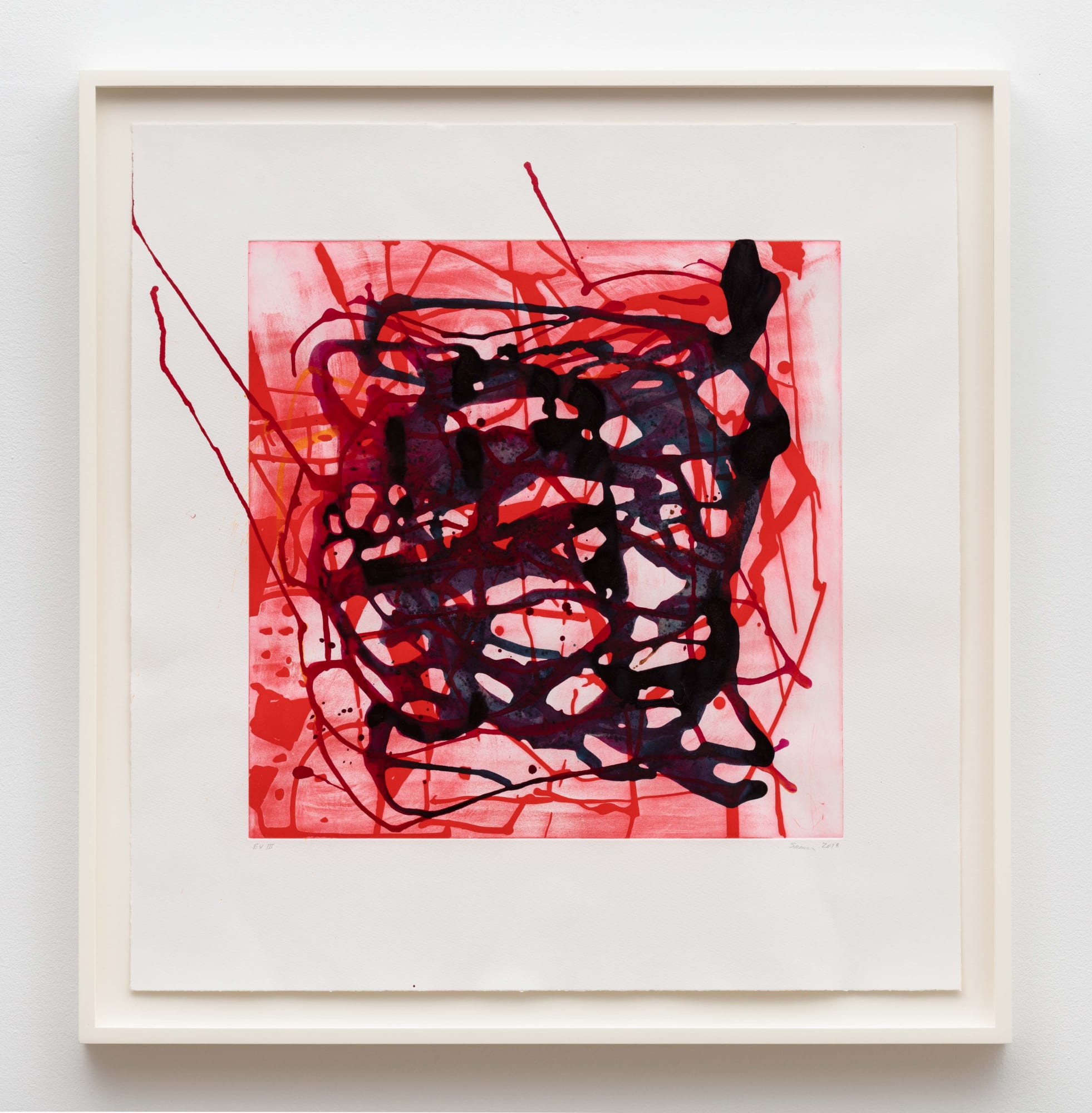 Untitled, 2018 Soft ground etching with sugar lift aquatint Image Dimensions: 18 x 18 inches (45.7 x 45.7 cm) Sheet Size 24 1/2 x 23 3/4 inches (62.2 x 60.3 cm) Private Collection