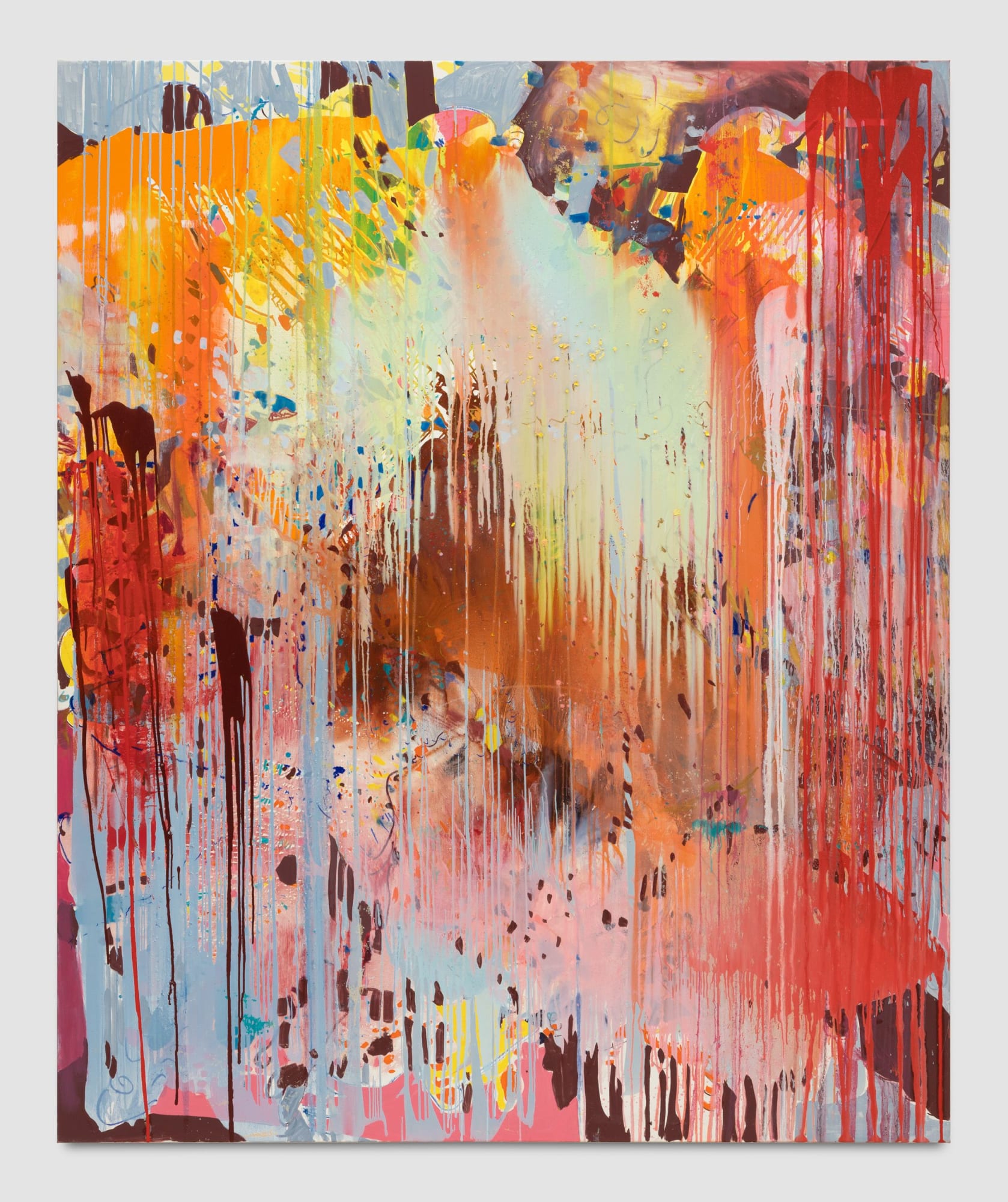 La Source de la Loue, 2019 Oil, oil pastel, and mica on linen 114 x 94 inches (289.6 x 238.8 cm) Private Collection