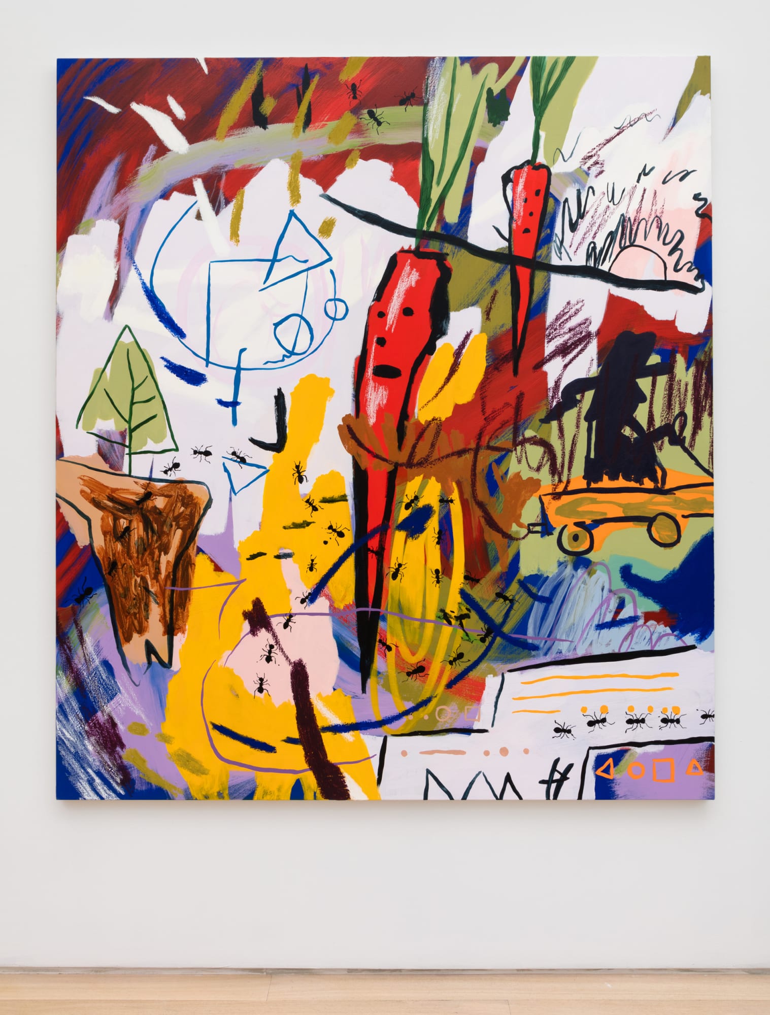 Joshua Nathanson Birth of Geometry, 2019 Oil on canvas 73 x 64 1/2 inches (185.4 x 163.8 cm) Courtesy of the artist and Various Small Fires, Los Angeles / Seoul