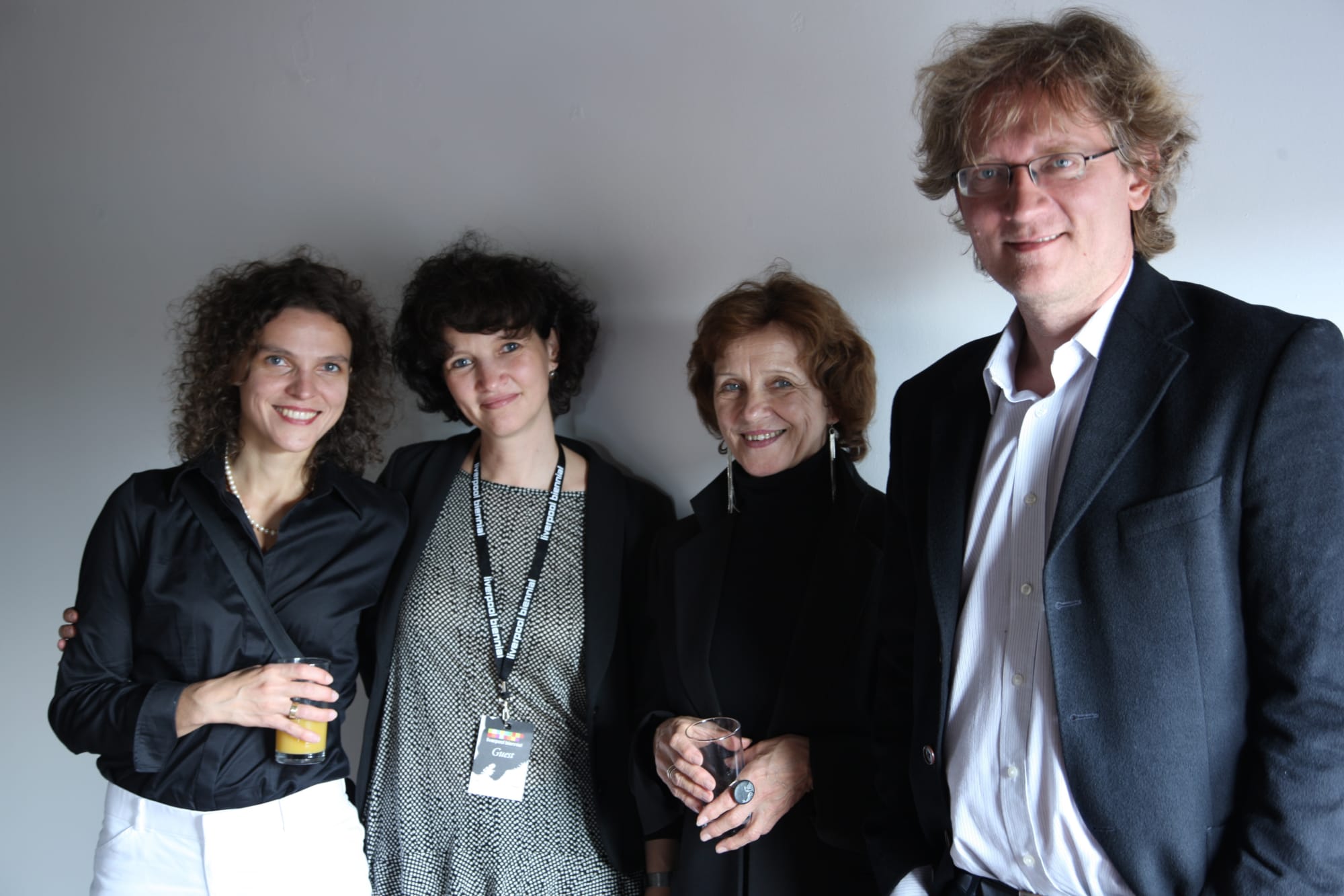curator Laura Rutkute, cultural attaché of the Republic of Lithuania Daiva Parulskiene, founder of Vartai gallery Nida Rutkiene, art critic and autor Sigitas Parulskis
