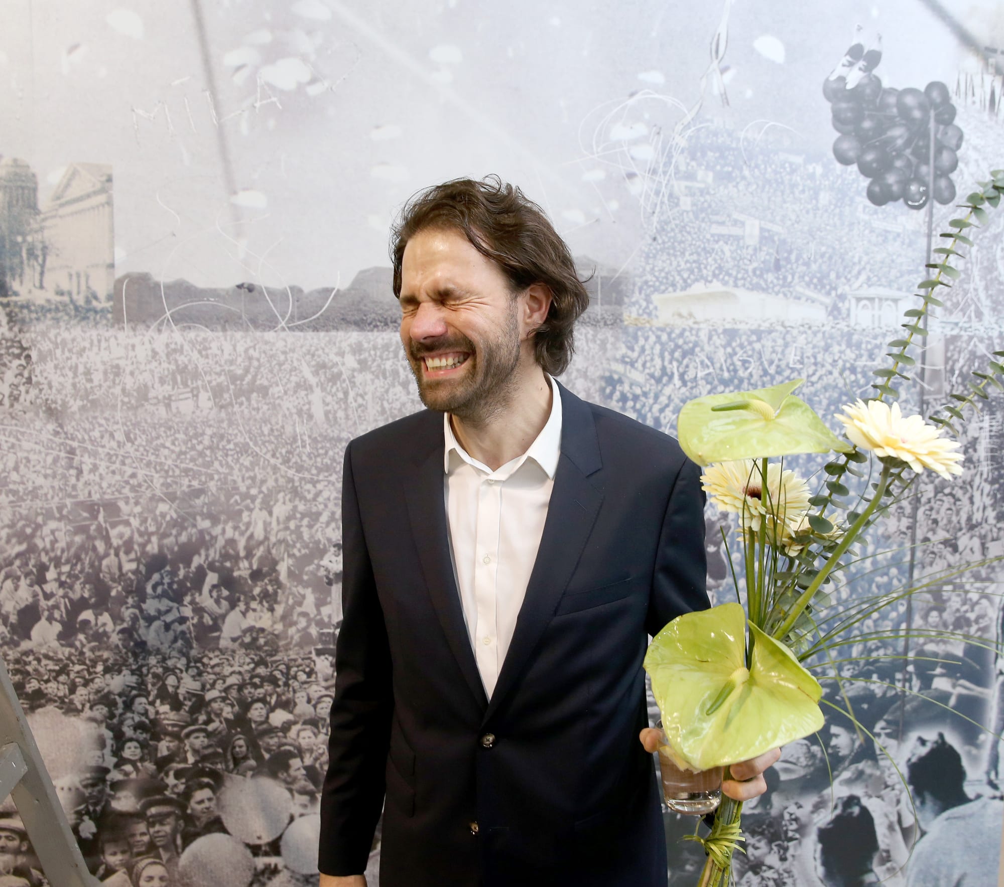 Galerija VARTAI, 2018 Janis Avotins at the opening of his solo exhibition