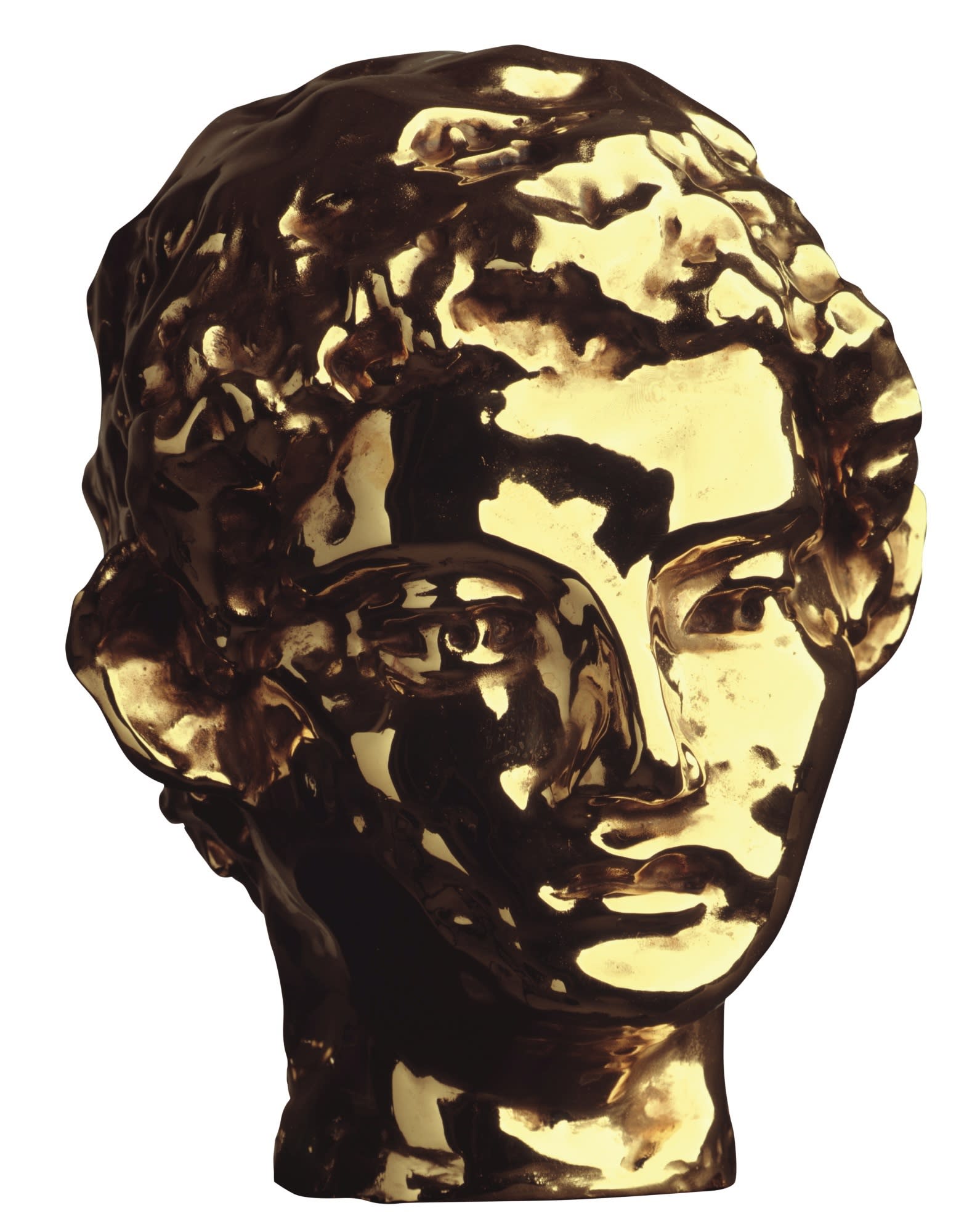 George Condo The Linden Boy, 2002 Gold bronze 21 x 18 x 19 cm / 8 1/4 x 7 x 7 1/2 in