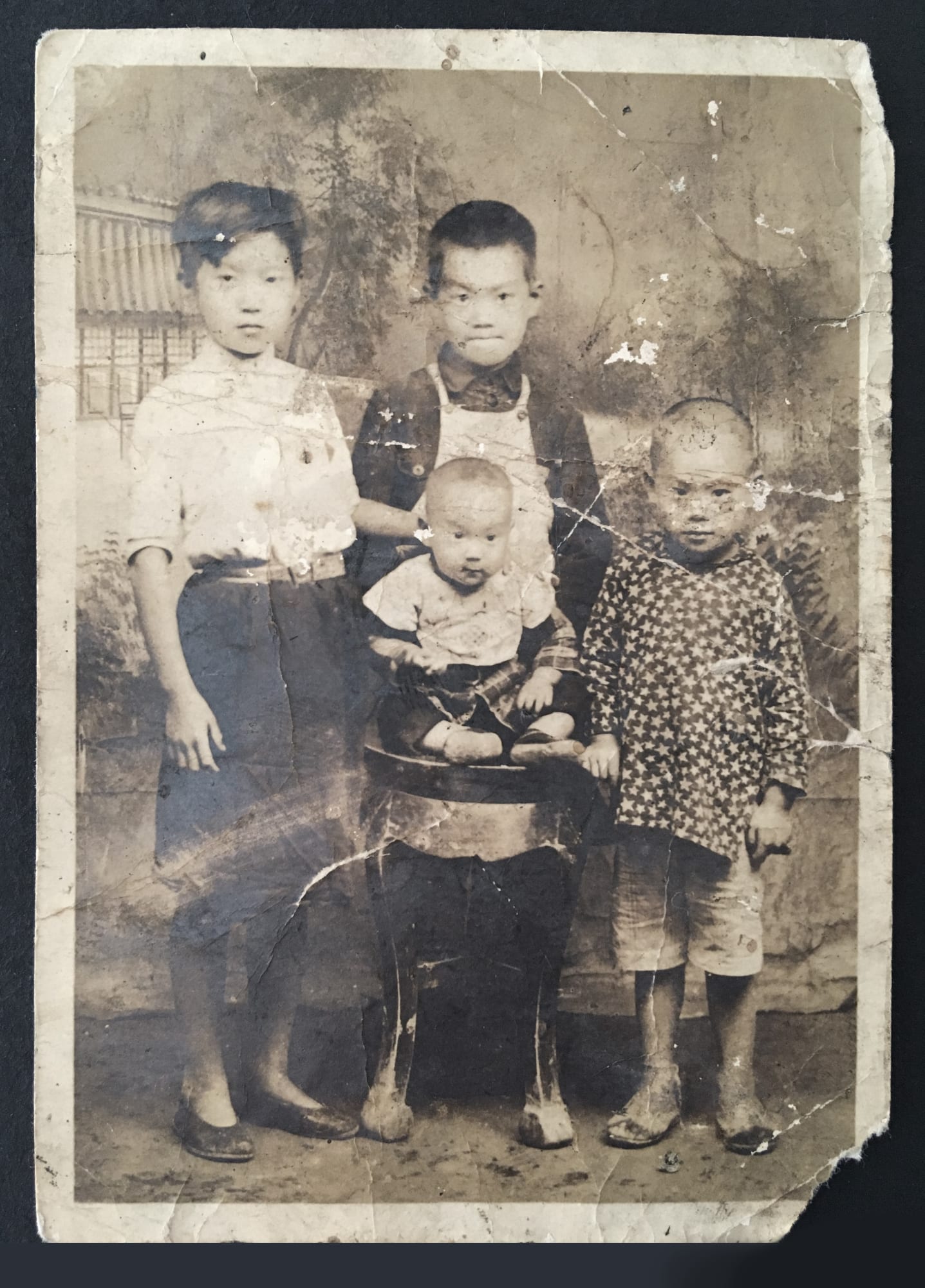 Photograph circa 1940, Olivia Jia's grandmother and her siblings