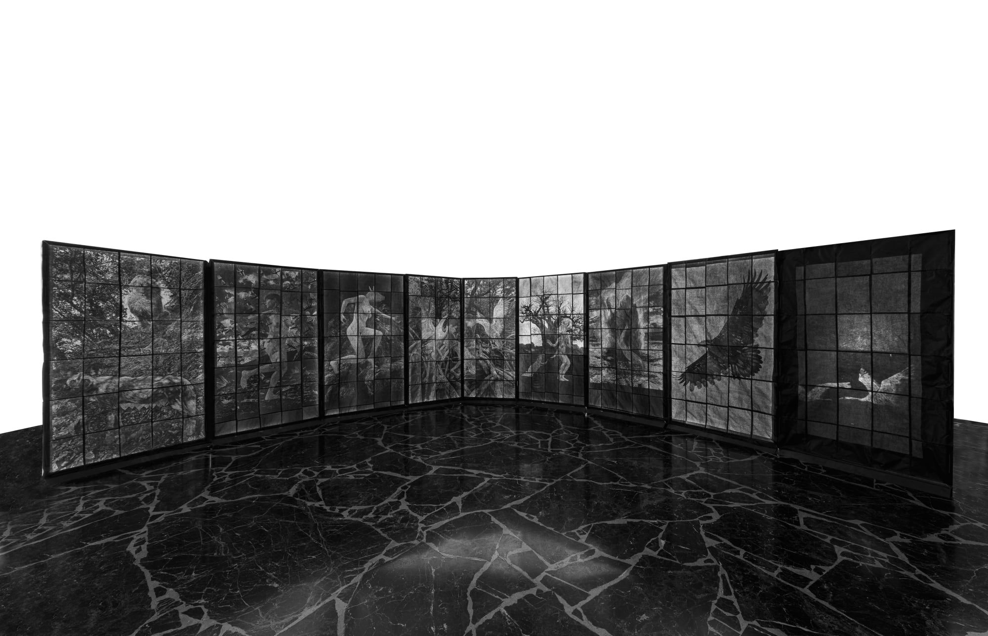 Marta Roberti Bestiario dell'altro mondo, 2020-2021 installation view at Istituto Nazionale per la Grafica, Rome ph. Giorgio Benni