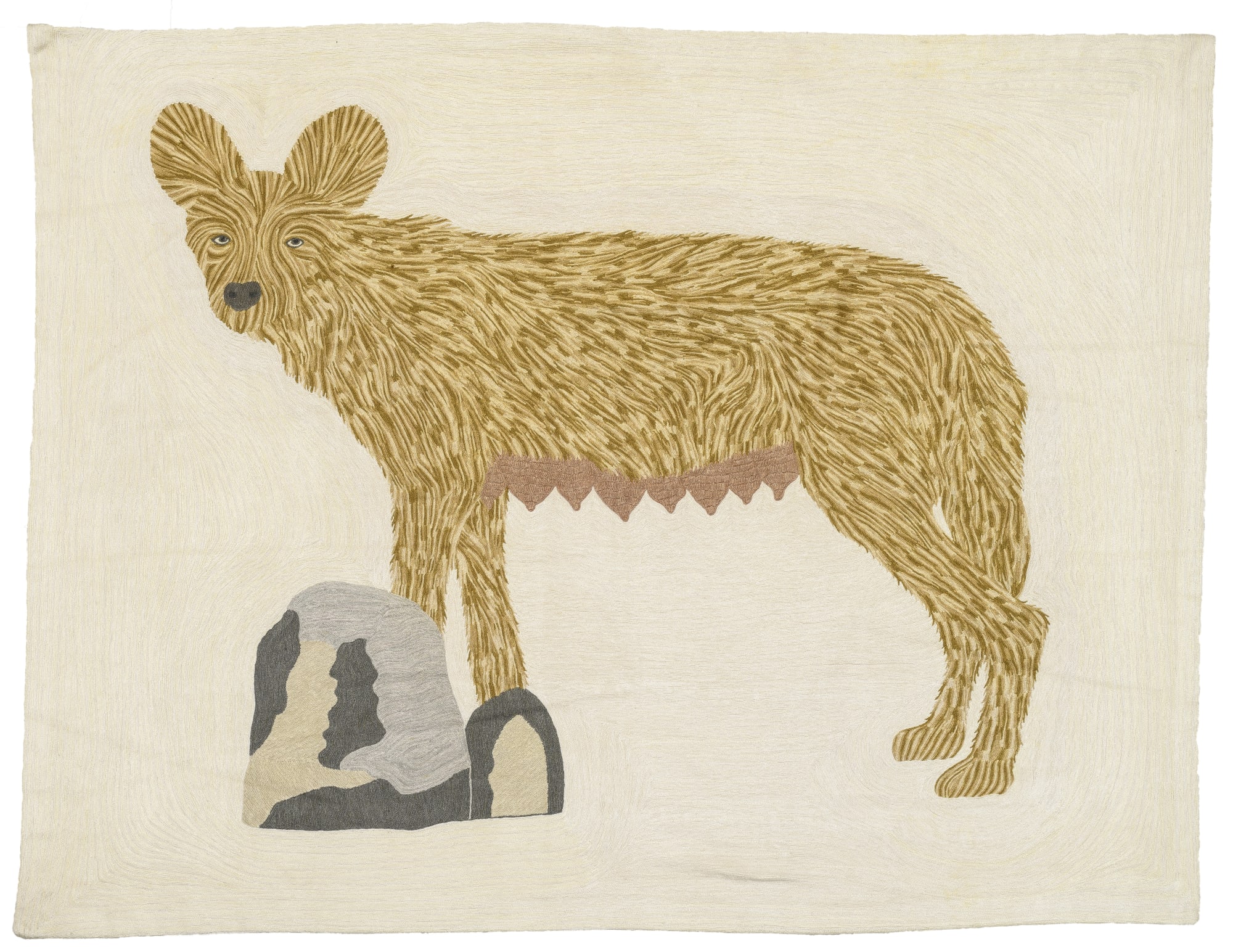 Lupa, 2021, cotton Embroidery by Kashmir artisans, cm 94 x 124