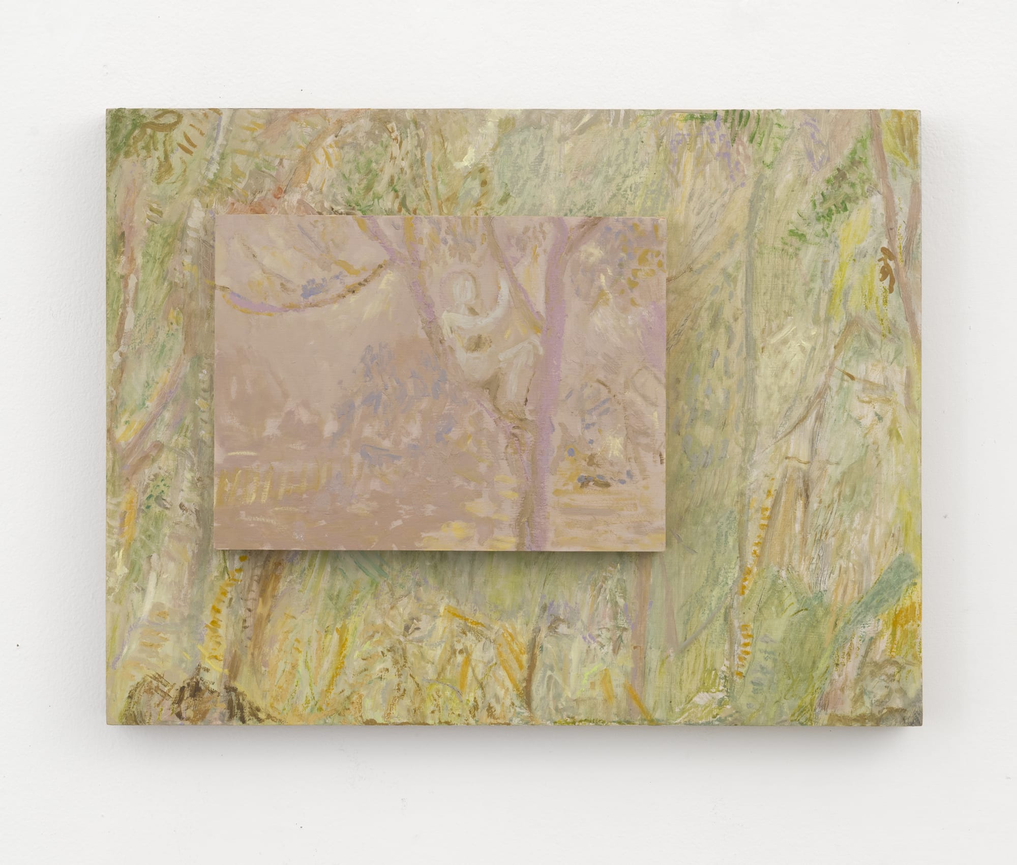 Beatrice Meoni, Tra gli alberi, 2025, oil on panel, cm 30 x 40 x 4 Courtesy of the artist and z2o Sara Zanin