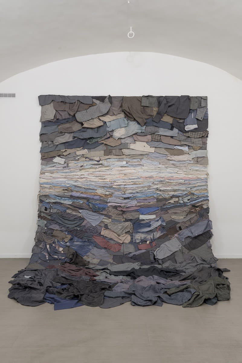 Kaarina Kaikkonen, Emptiness, 2015, men' shirts, jackets, site-specific installation