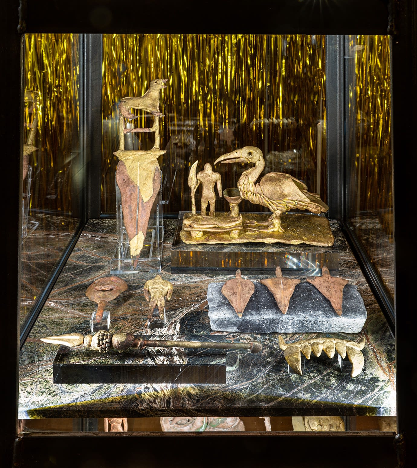 Evgeny Antufiev Obelisk (vitrine), 2021 Installation with mixed media objects [detail] Courtesy the artist & z2o Sara Zanin Photocredits Ela Bialkowska, OKNOstudio