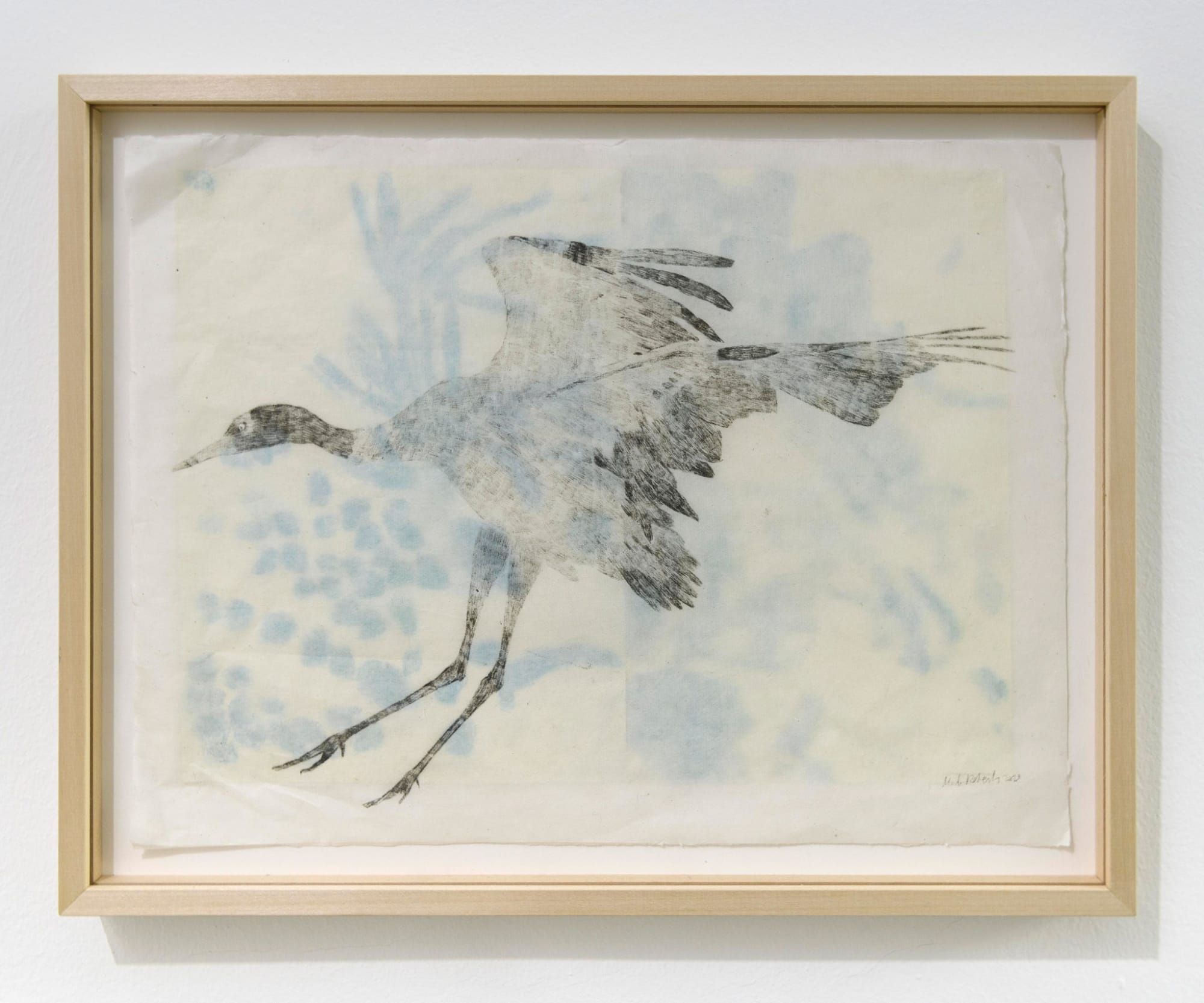 Gru n°2, 2021 oil pastels on Yunnan paper cm 29,7 x 21 framed ph. Giorgio Benni