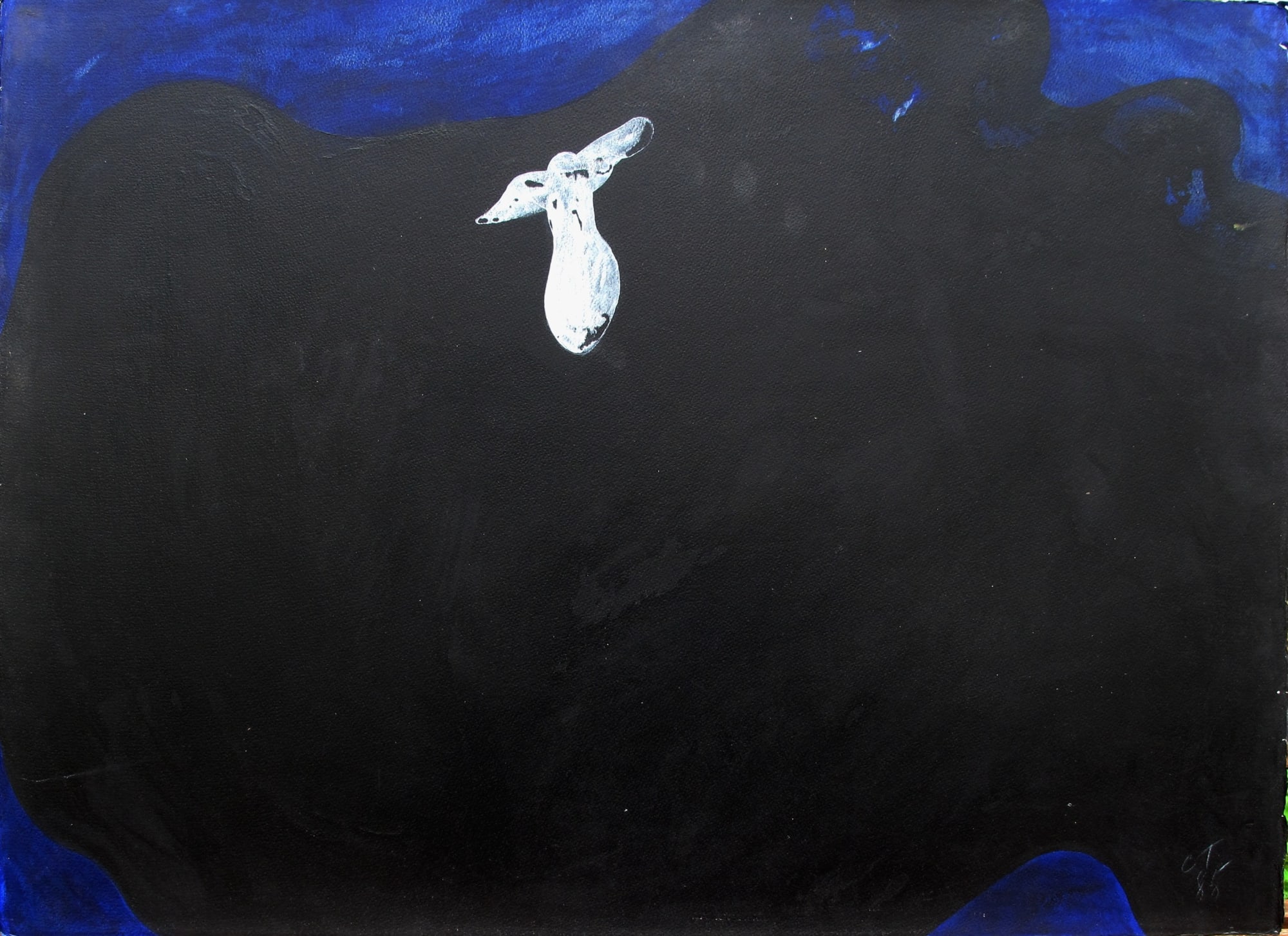 Cesare Tacchi, Lo spirito dell'arte, 1985, oil on cardboard, cm 64 x 85