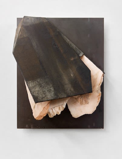 Fabrizio Prevedello, Untitled (356), 2023, steel, bitumen, marble, cm 78 x 61 x 43,5. Ph. Camilla Maria Santini