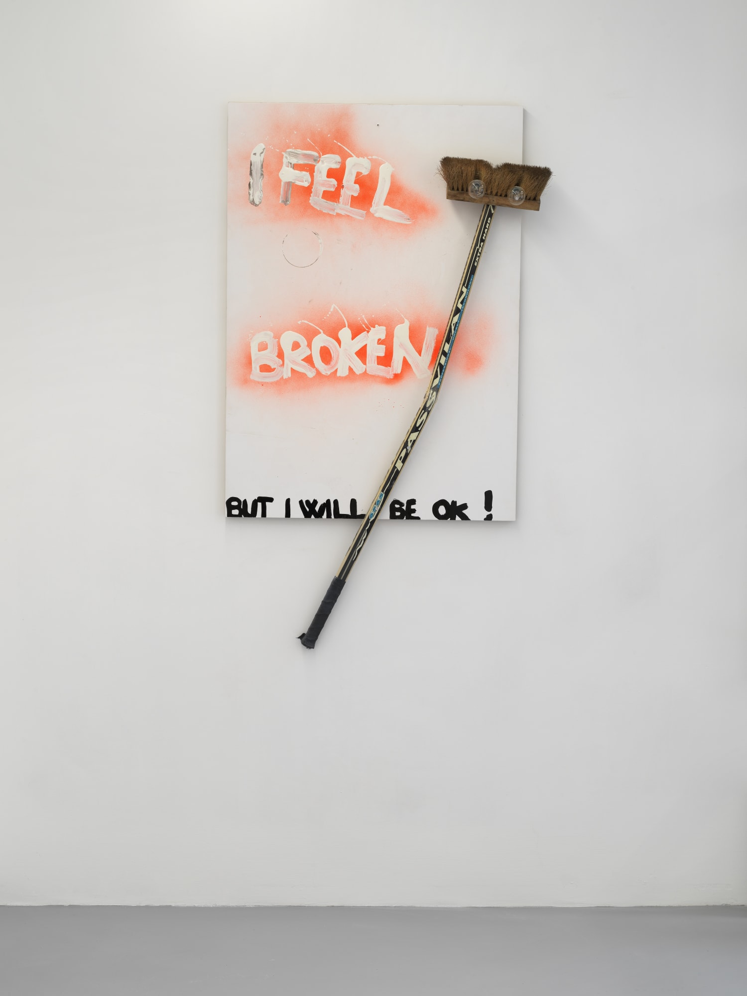 Krištof Kintera, I Feel Broken but I Will Be Ok, 2023, mixed media on board, cm 100 x 73. Ph. Dario Lasagni