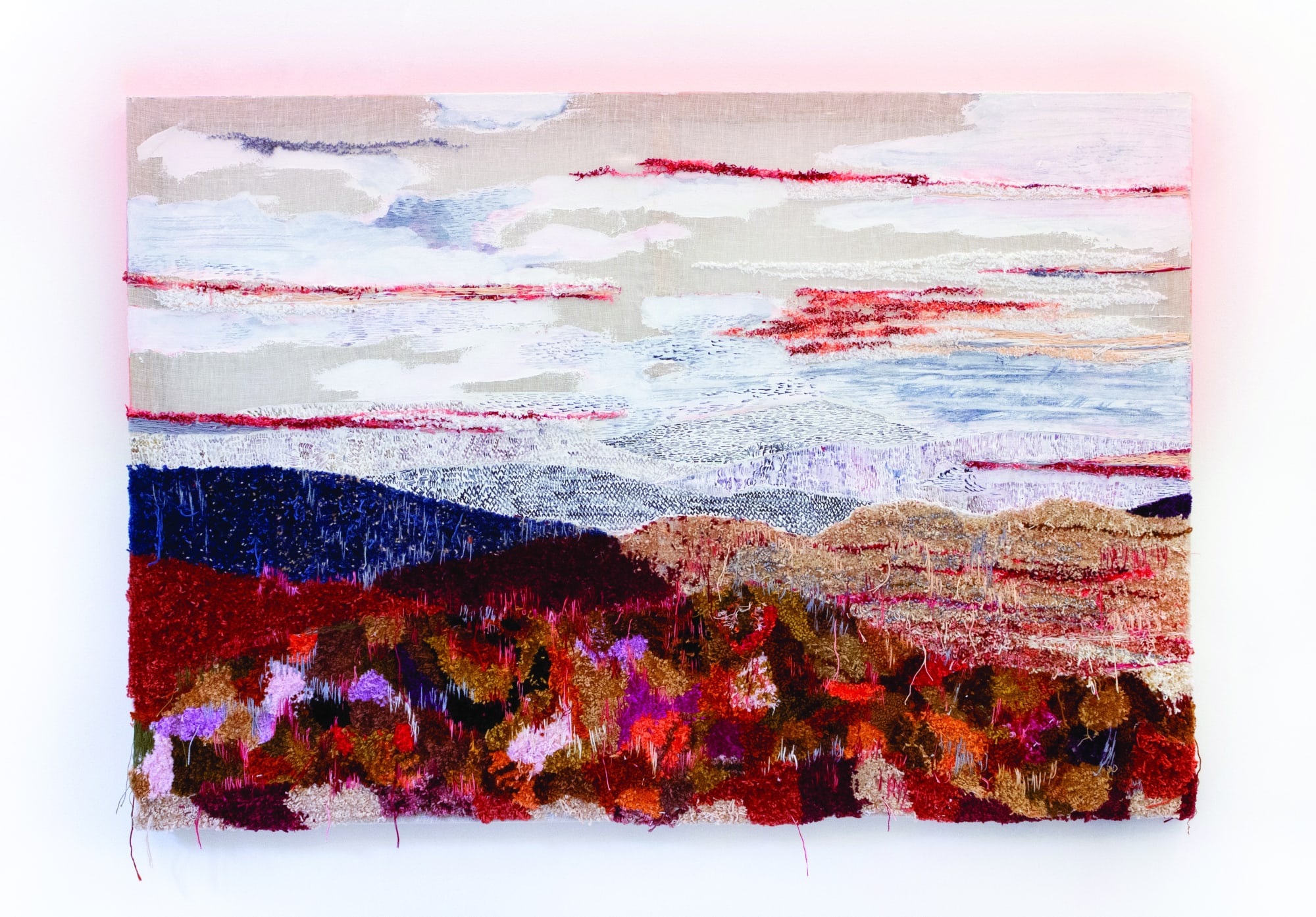 Laura Villarosa Serra (2020) linhas, resina e aquarela sobre linho e chassi de madeira 83 x 120 cm