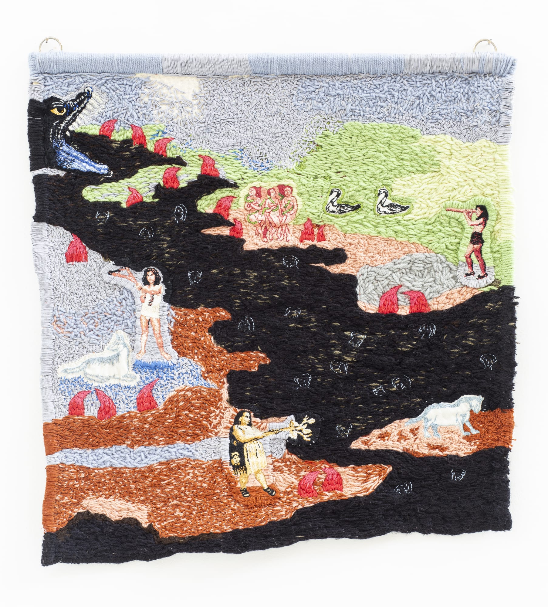 Angela Od Ela Não Tinha Intenção de Agradar 1 2022 linha e lã sobre linhão 91 x 80 cm